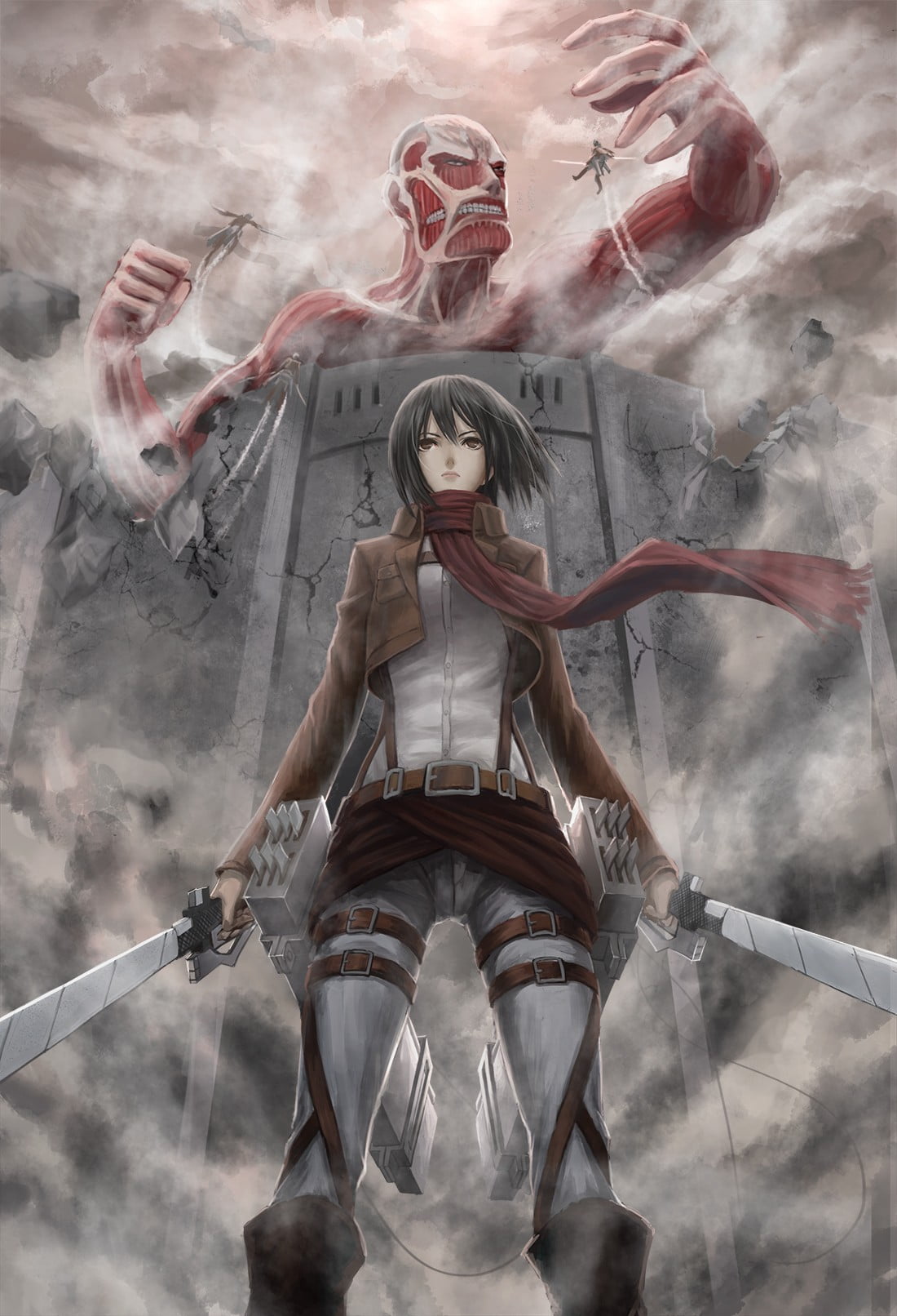 Attack on Titan Mikasa Ackerman digital wallpaper, Shingeki no Kyojin