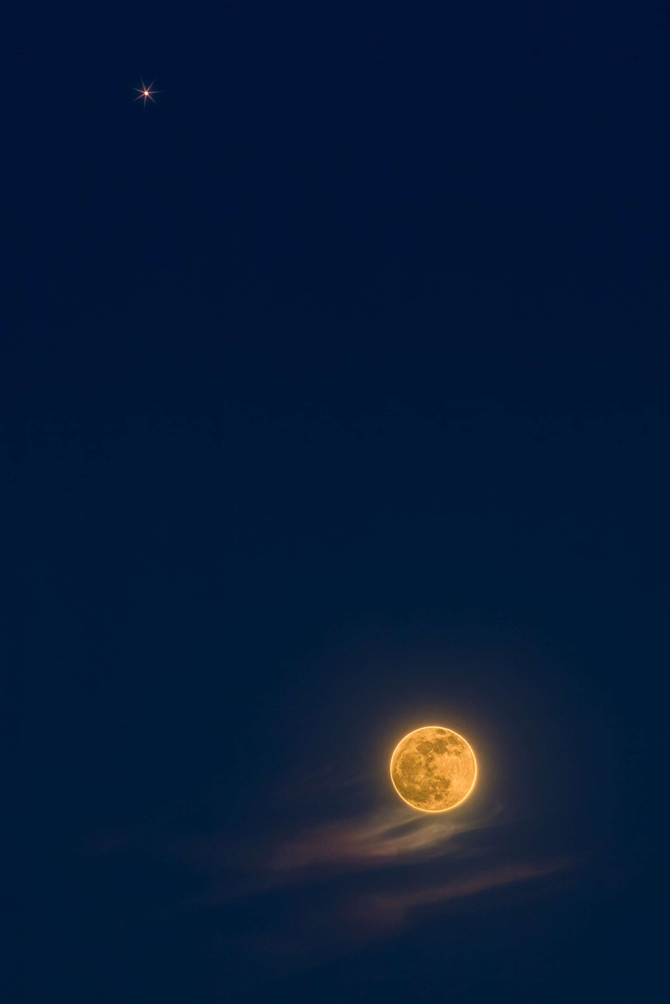 beige fullmoon, night, sky, astronomy, space, moonlight, nature