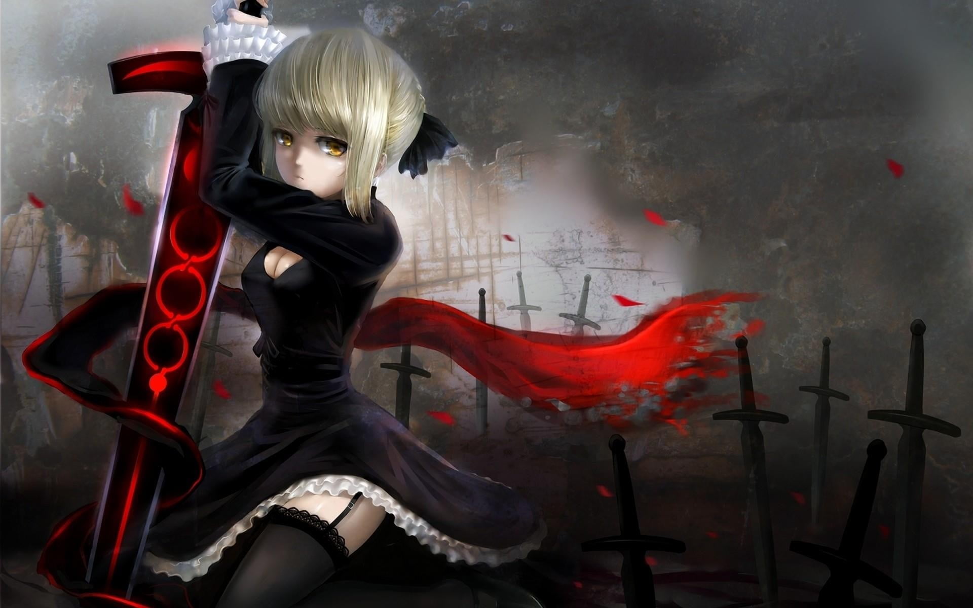 female anime character wallpaper, Saber Alter, Fate Series, one person