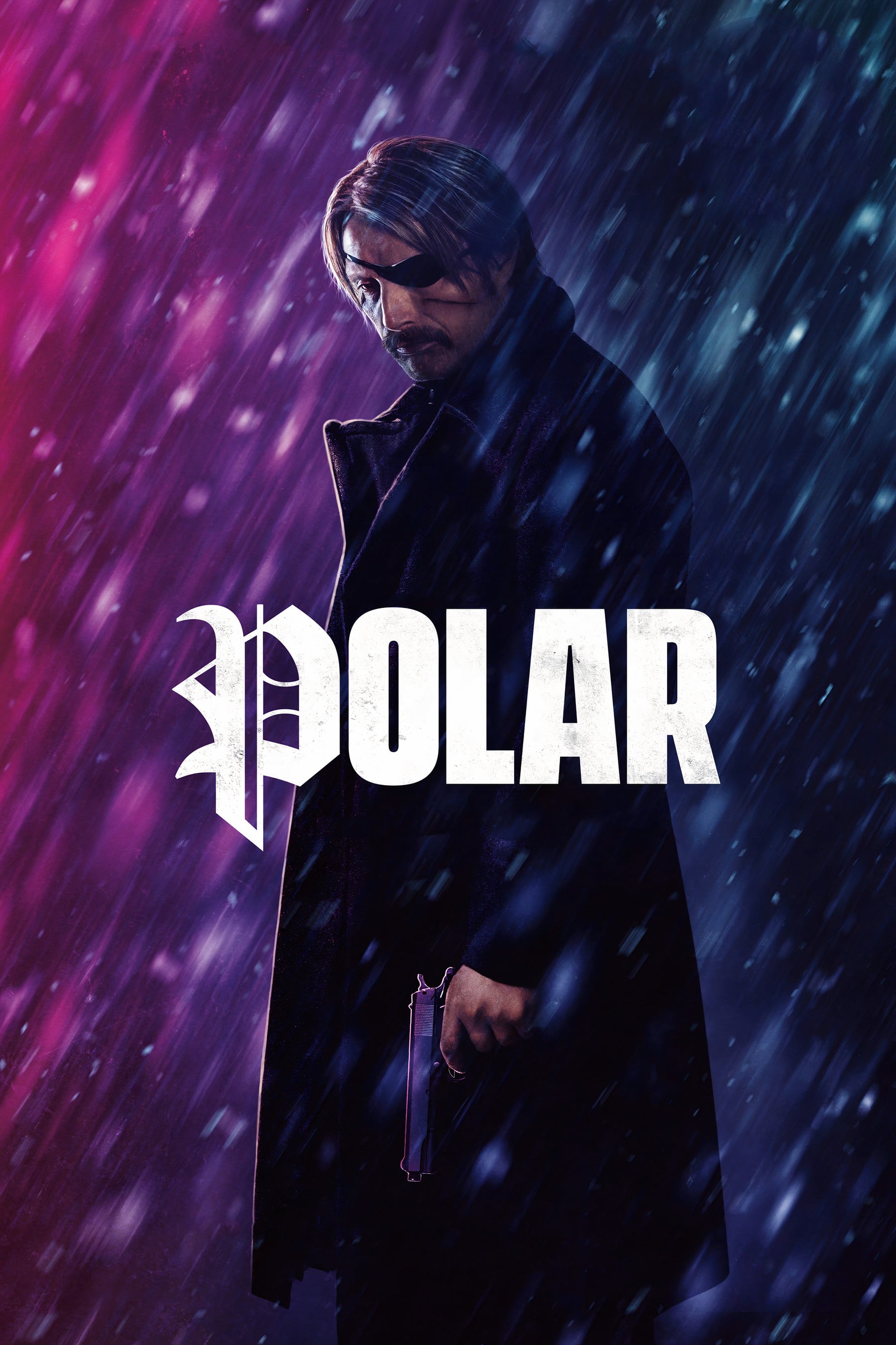 Mads Mikkelsen, movies, movie poster, Polar (Movie), men, eye patch