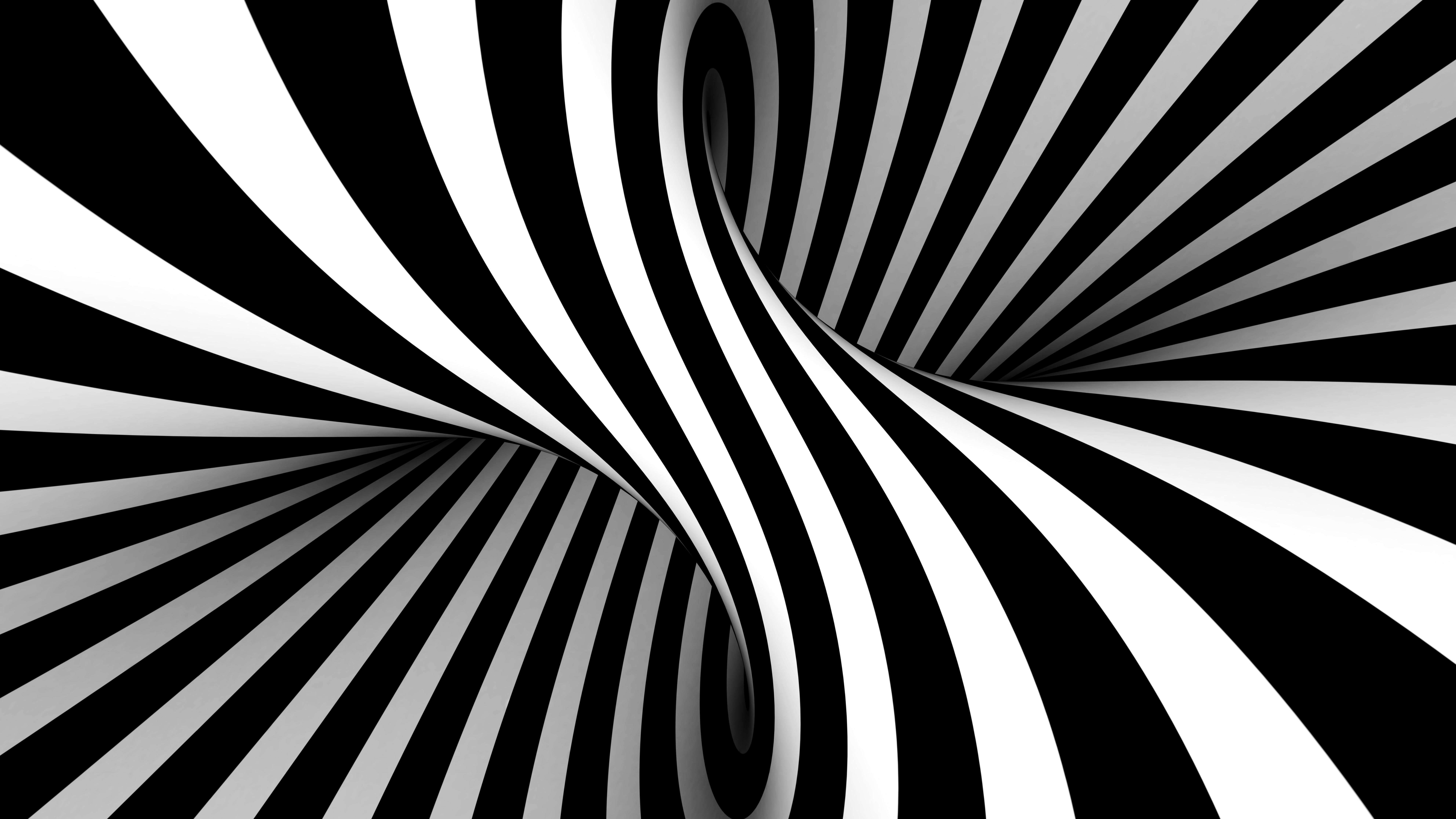 Free download | HD wallpaper: optical illusion, black and white, lines ...