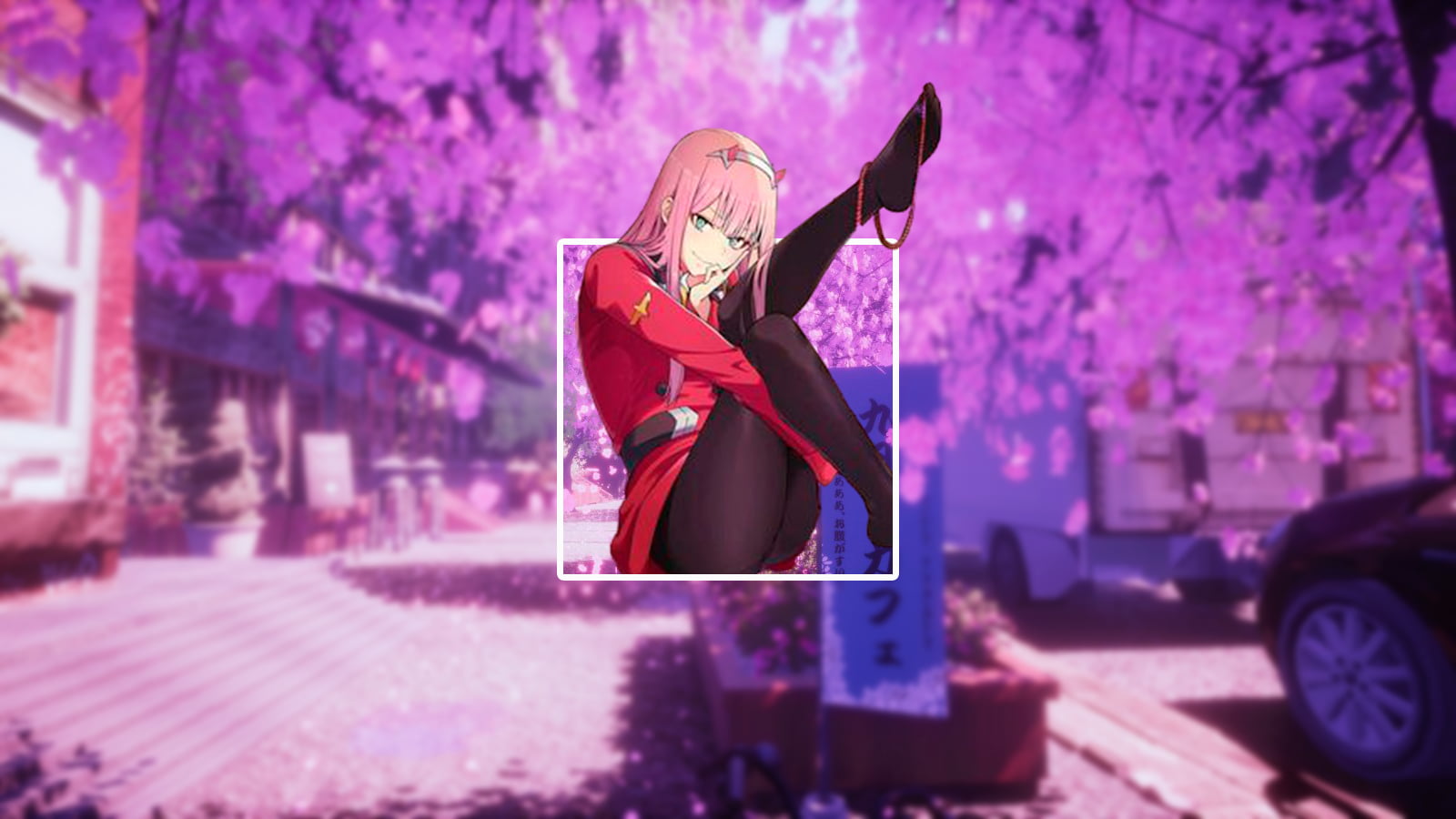 anime, anime girls, waifu2x, anime landscape, Zero Two (Darling in the FranXX)