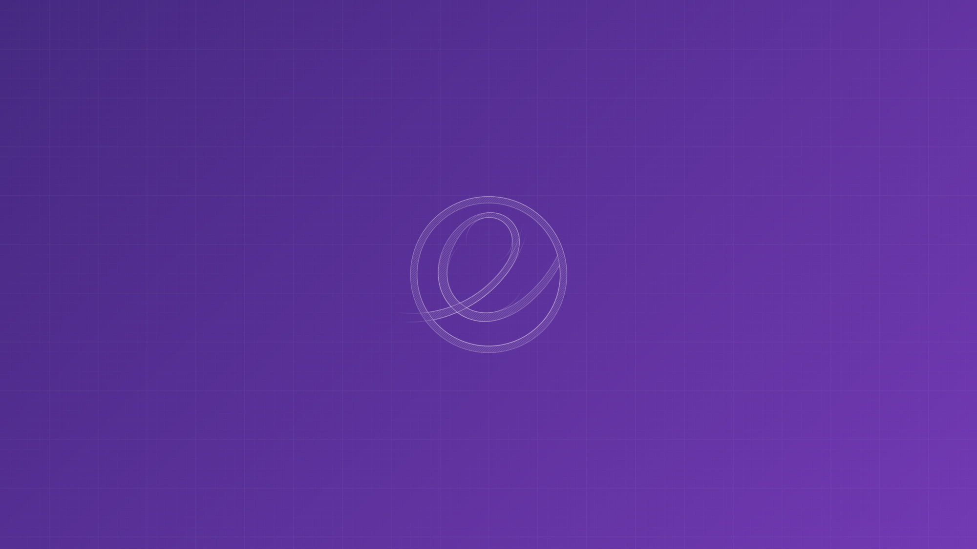 elementary OS, purple background, minimalism, logo, no people