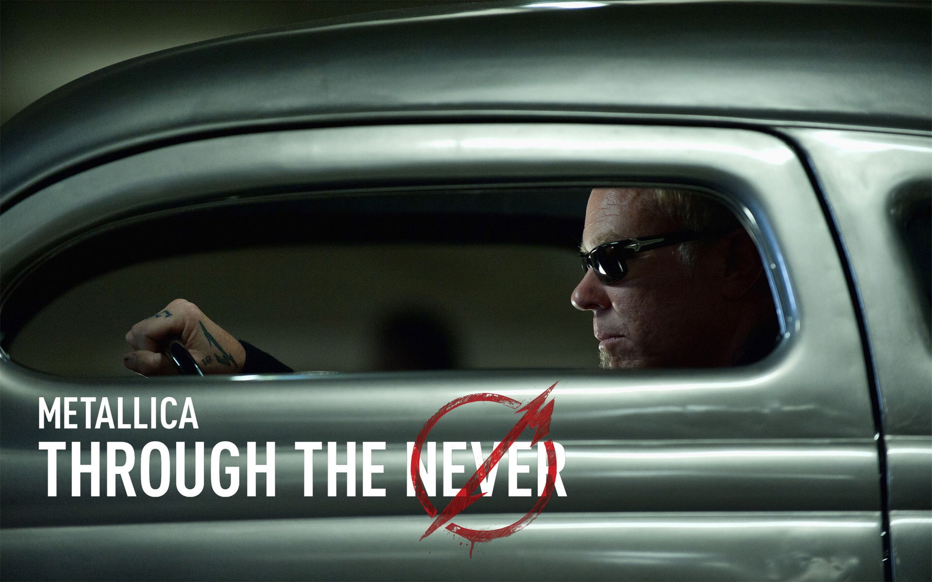 Metallica Through the Never Movie HD Wallpaper 01, men's black sunglasses with text overlay