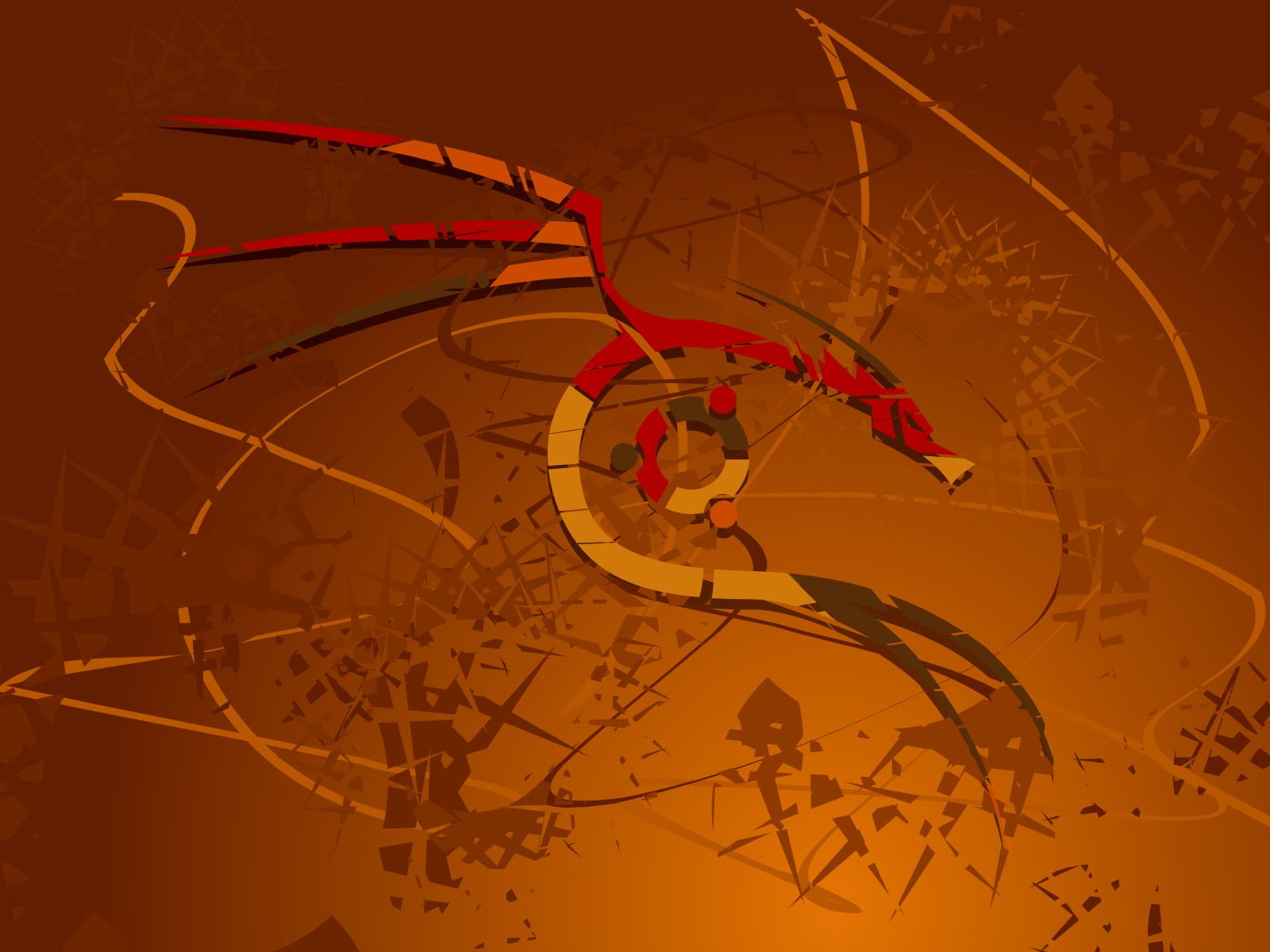 Ubuntu Red Dragon, red and orange dragon logo, Computers, Linux