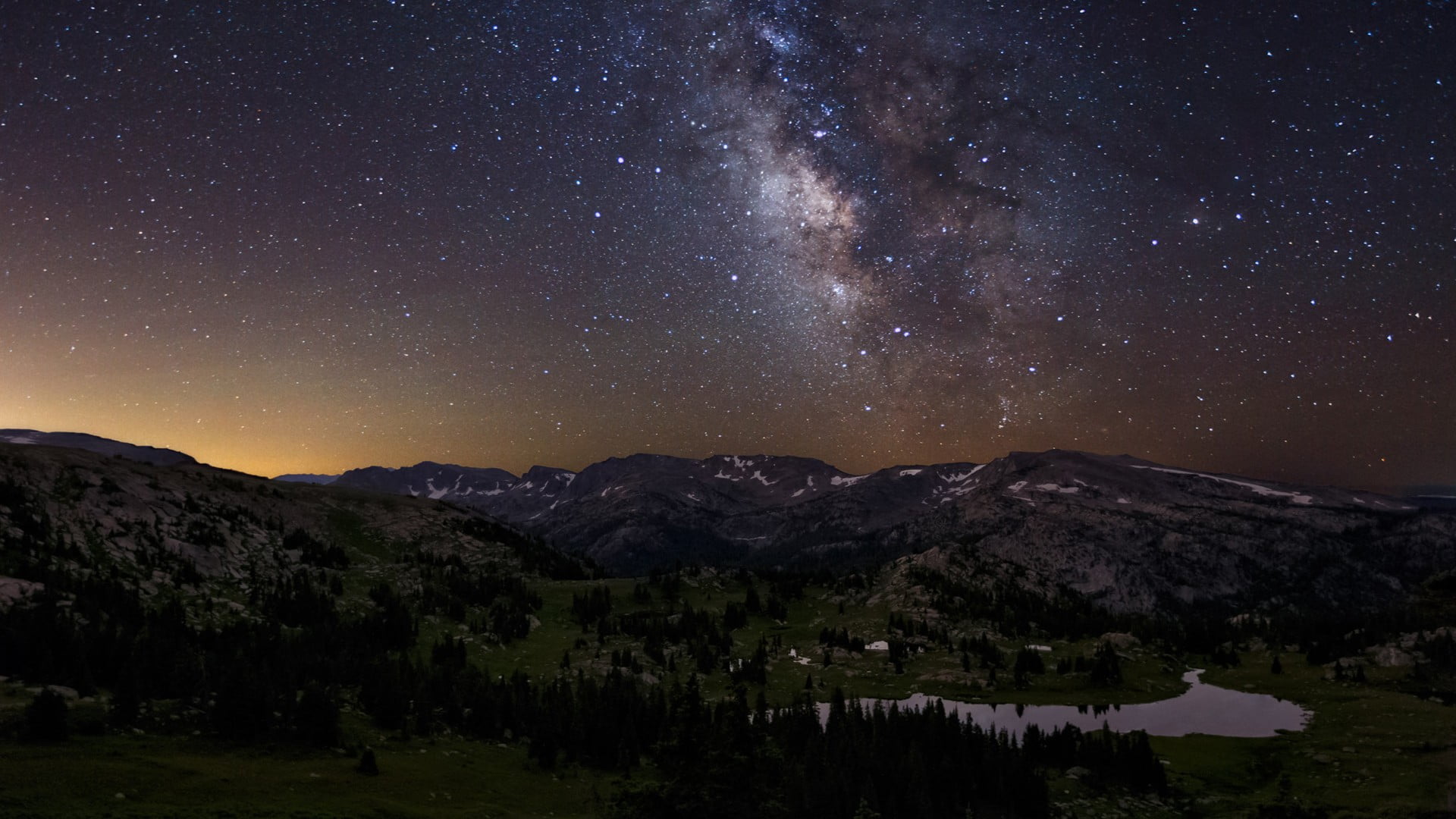 starry night, landscape, Milky Way, stars, star - space, astronomy