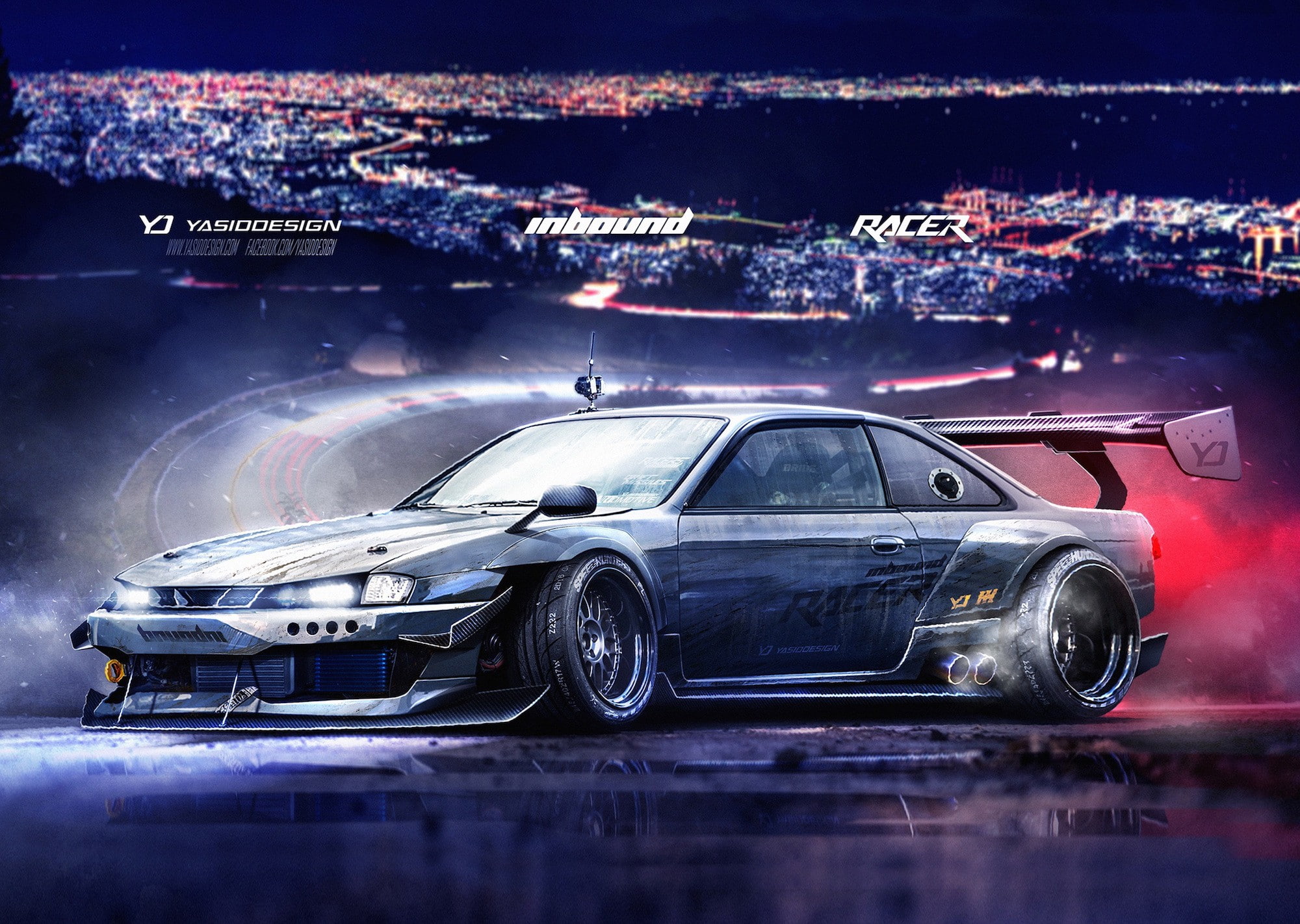artwork, car, Drifting, Kouki, Nissan, Nissan Silvia, Nissan Silvia S14