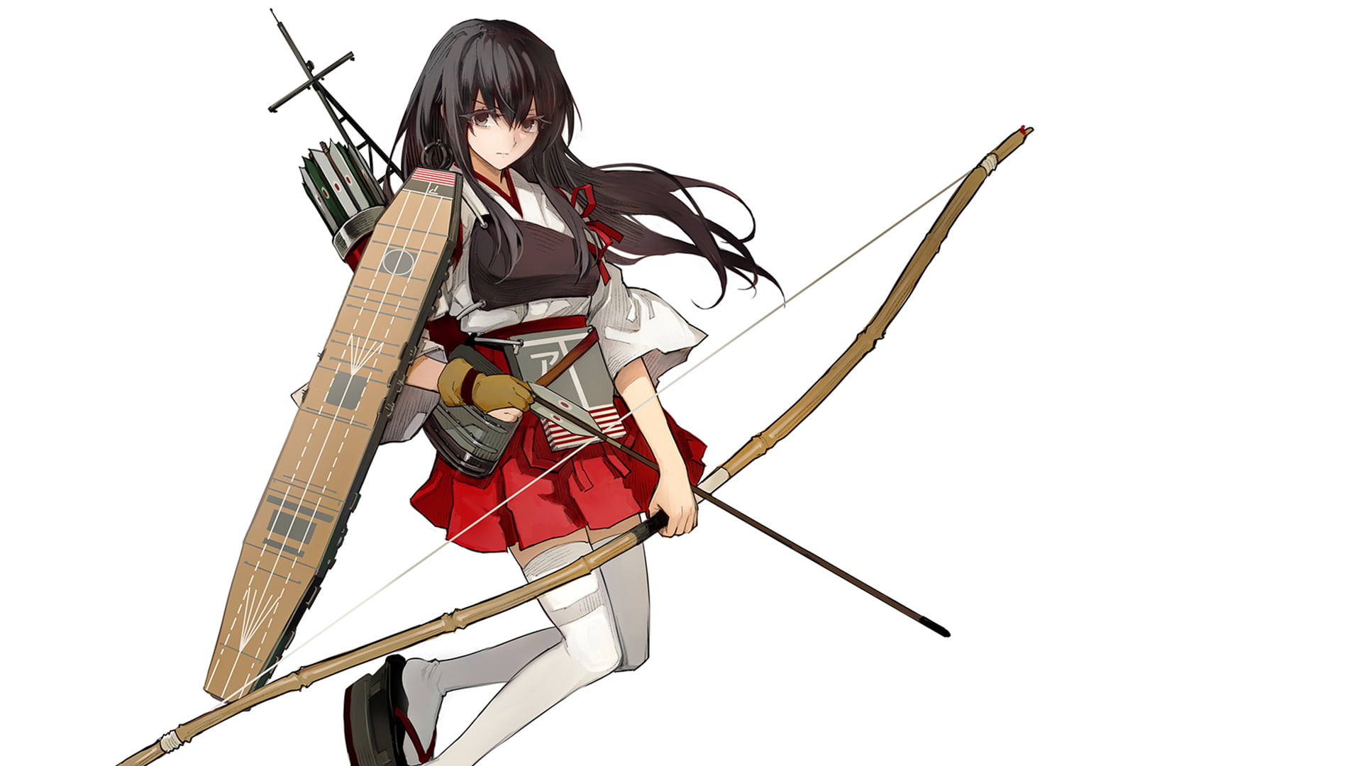 female archer anime character digital wallpaper, anime girls