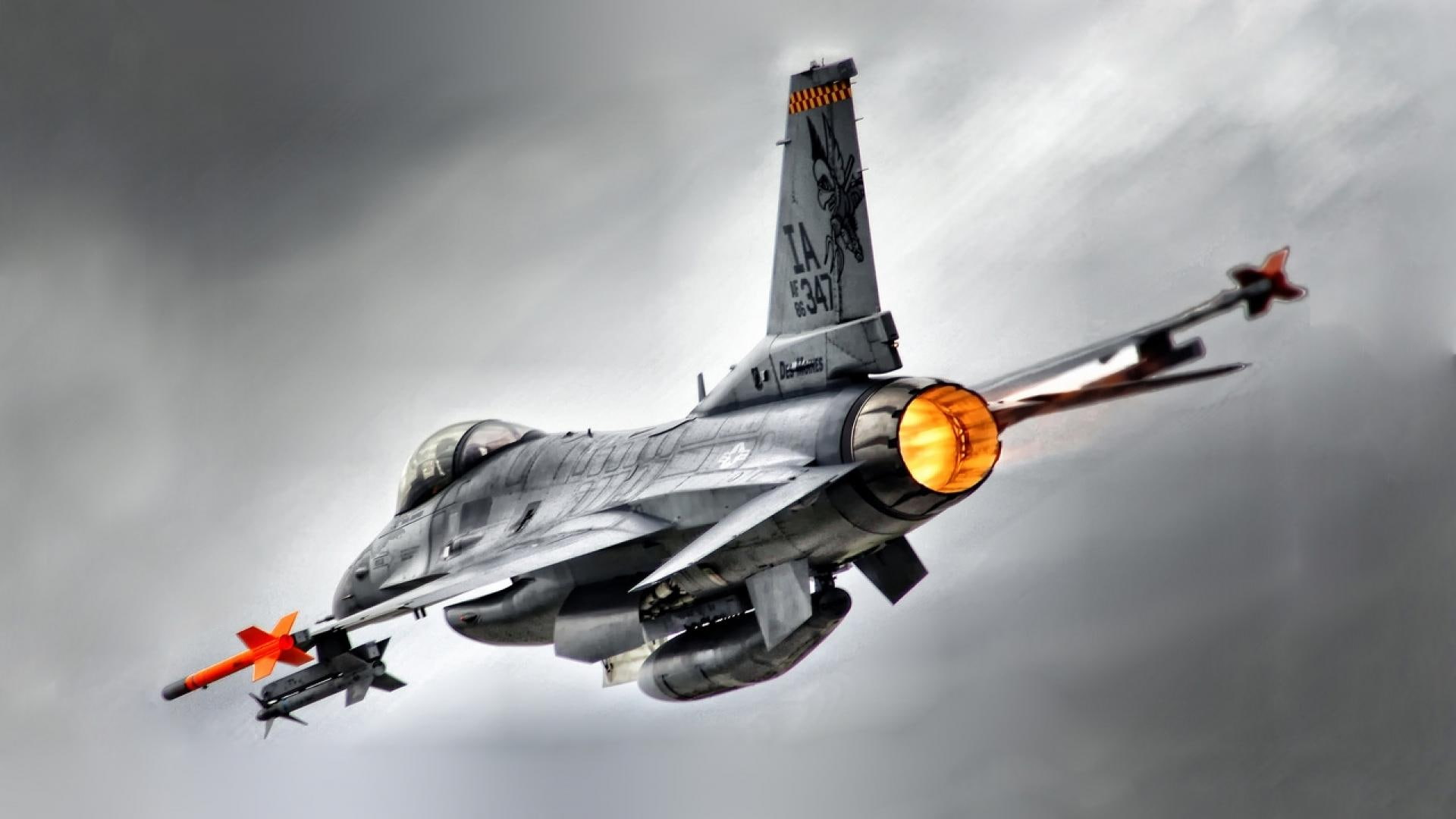 F16 Afterburner Hdr, missles, fighter, engine, aircraft planes