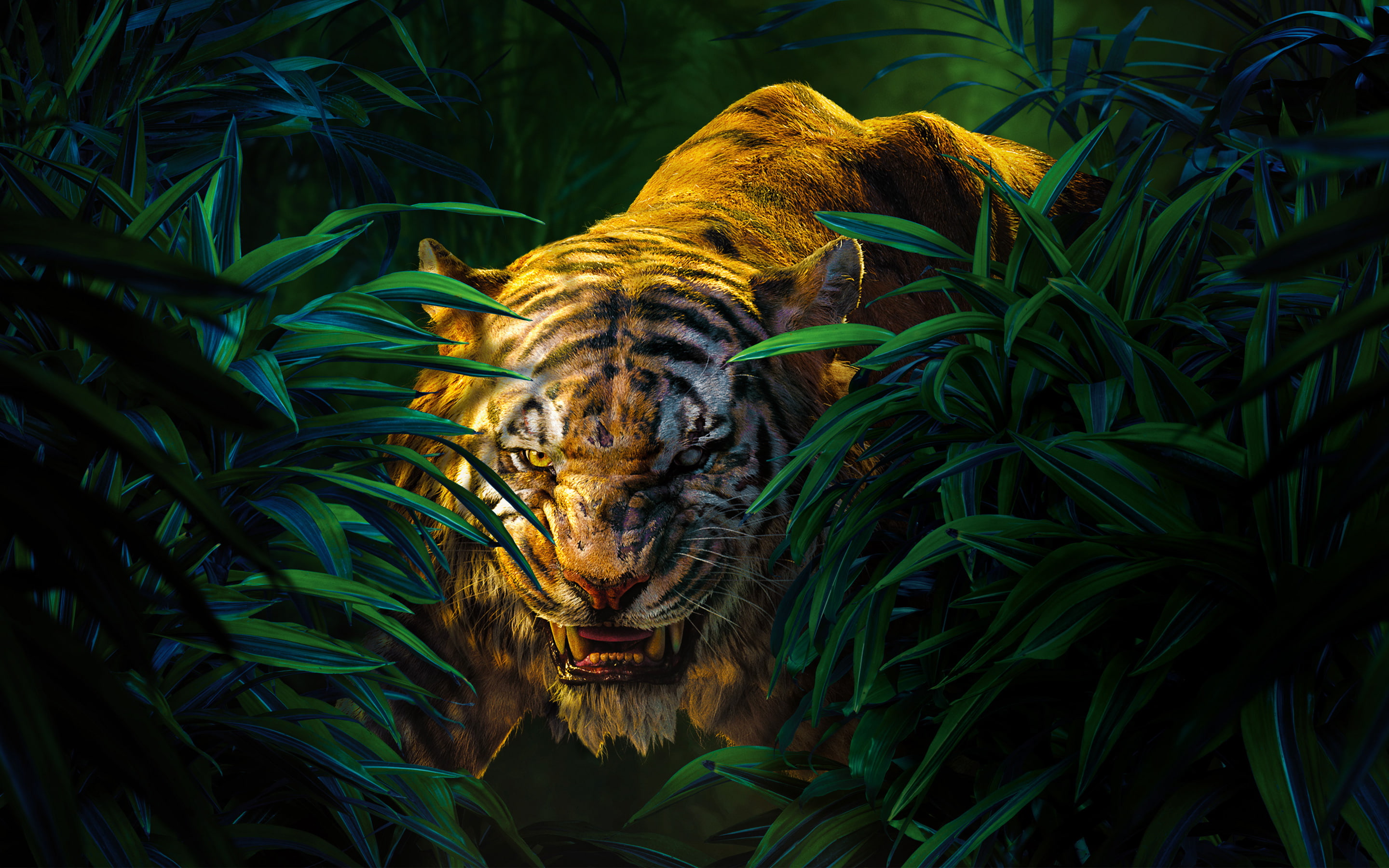 Shere Khan The Jungle Book, green color, plant, growth, animal