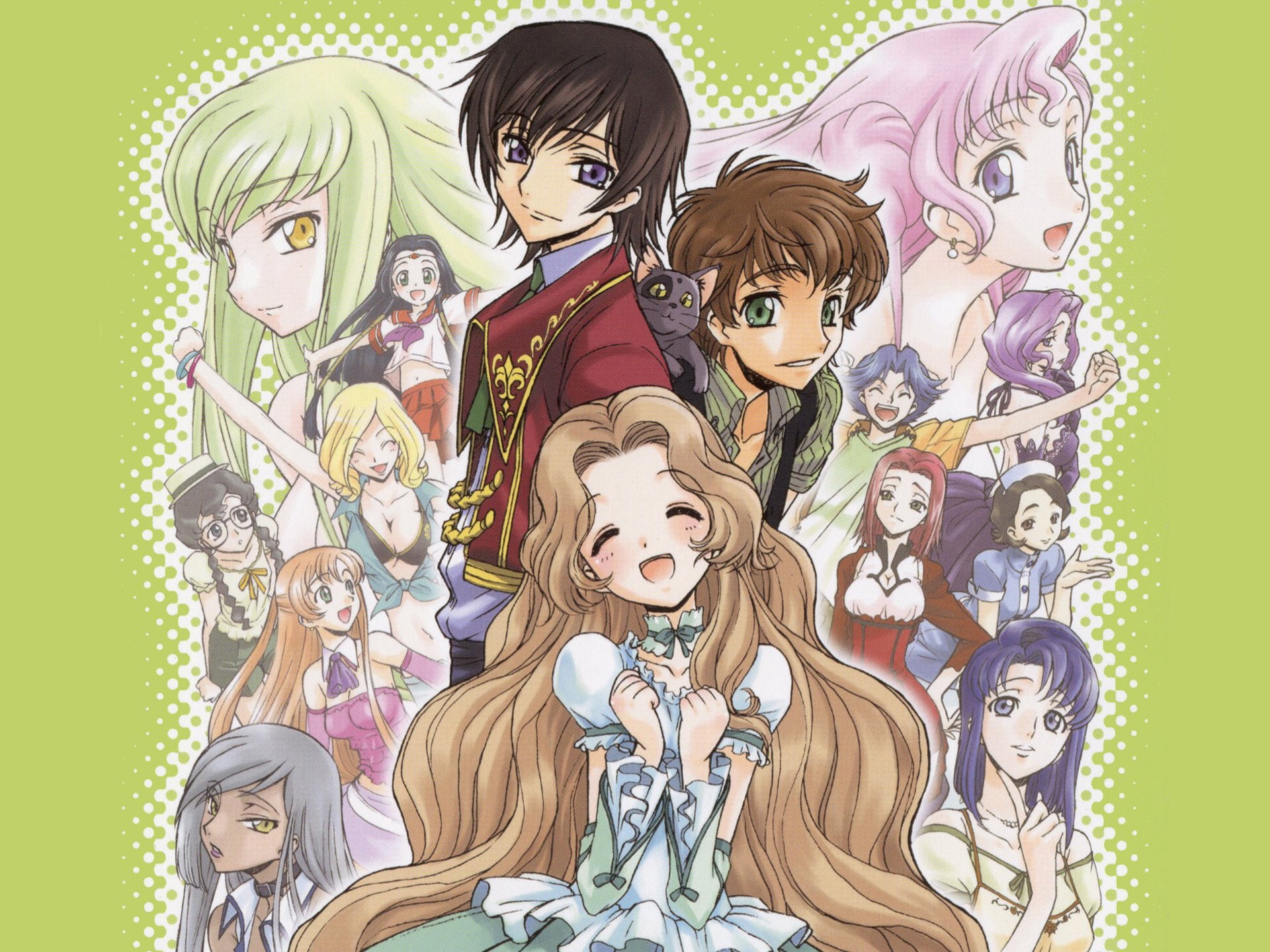 Anime, Code Geass, Arthur (Code Geass), C.C. (Code Geass), Cecile Croomy
