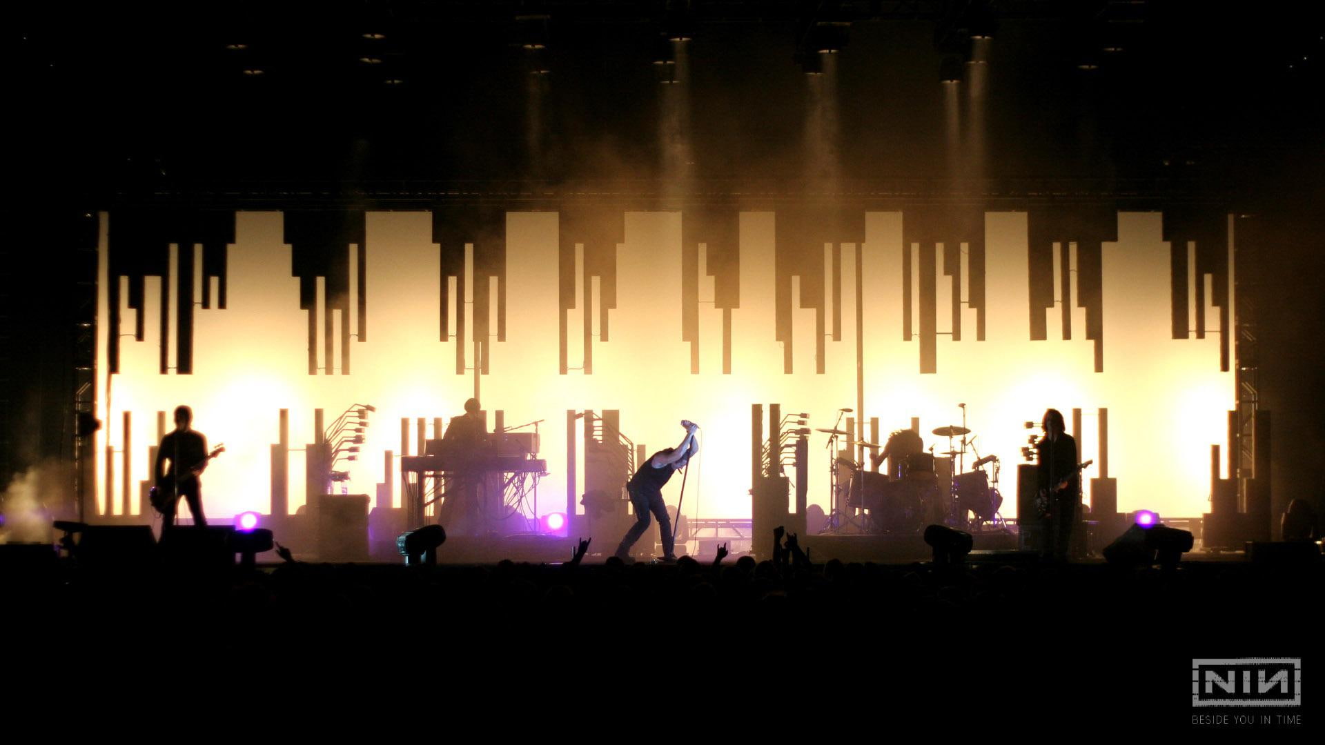 Nine Inch Nails, photo of people singing on concert, music, 1920x1080