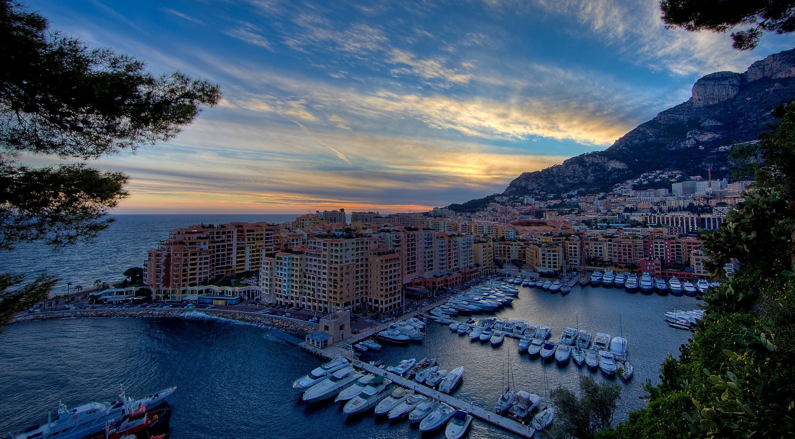 Monte Carlo Harbour, aerial short of building and boats, City
