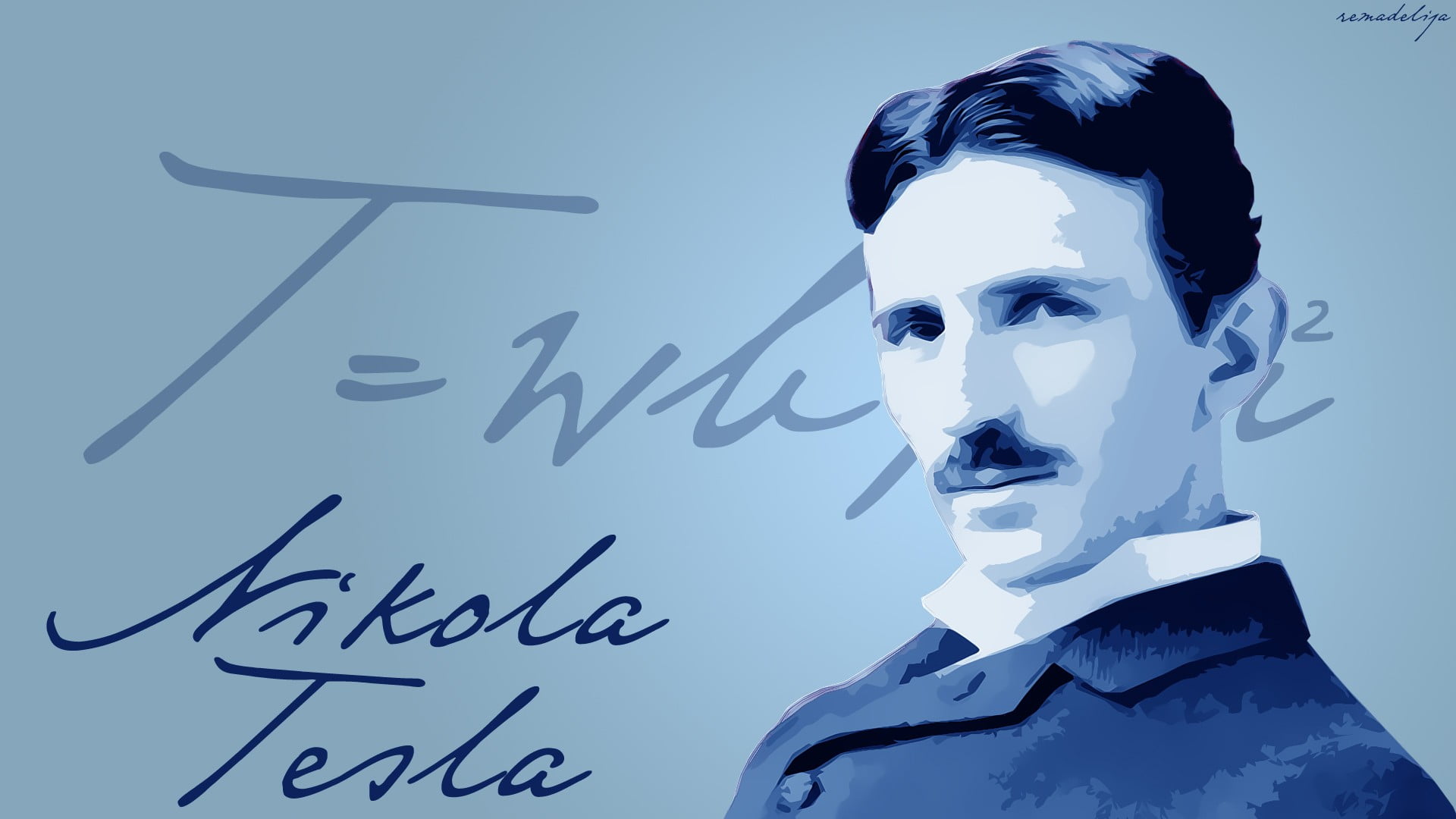 Nikola Tesla, scientists, human representation, text, communication
