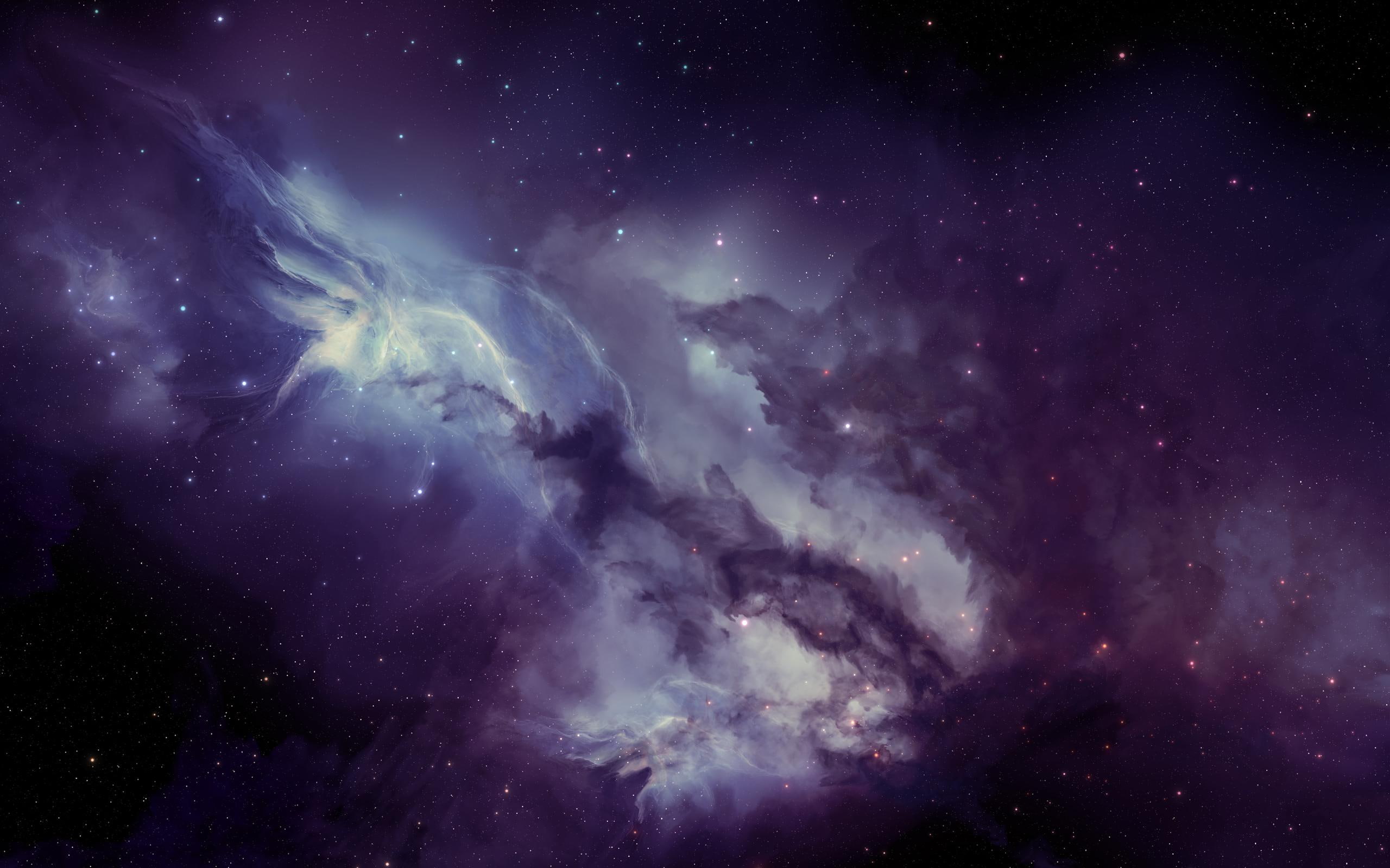 Resemble, 3D, Space, star, purple, nebula