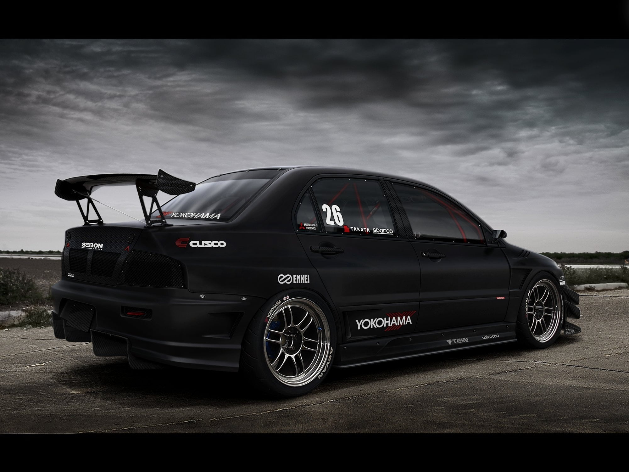 Free download | HD wallpaper: black Mitsubishi Lancer Evo 9, view, rear ...