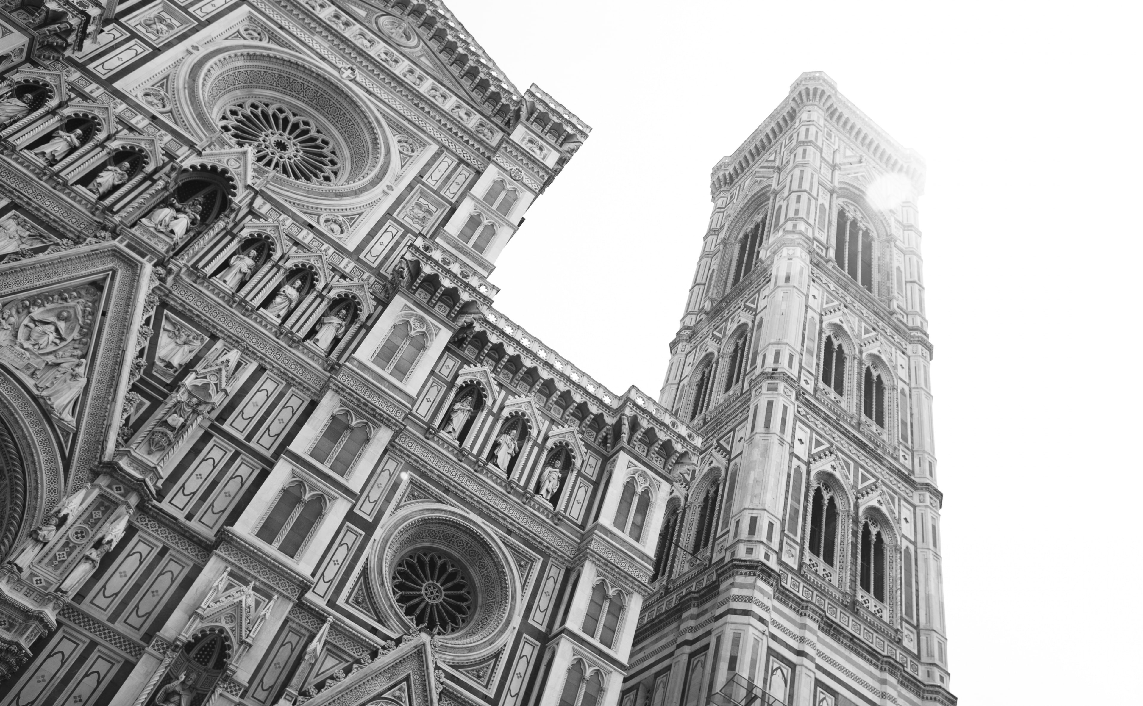 Florence Cathedral in Florence, Italy, Black and White, Style