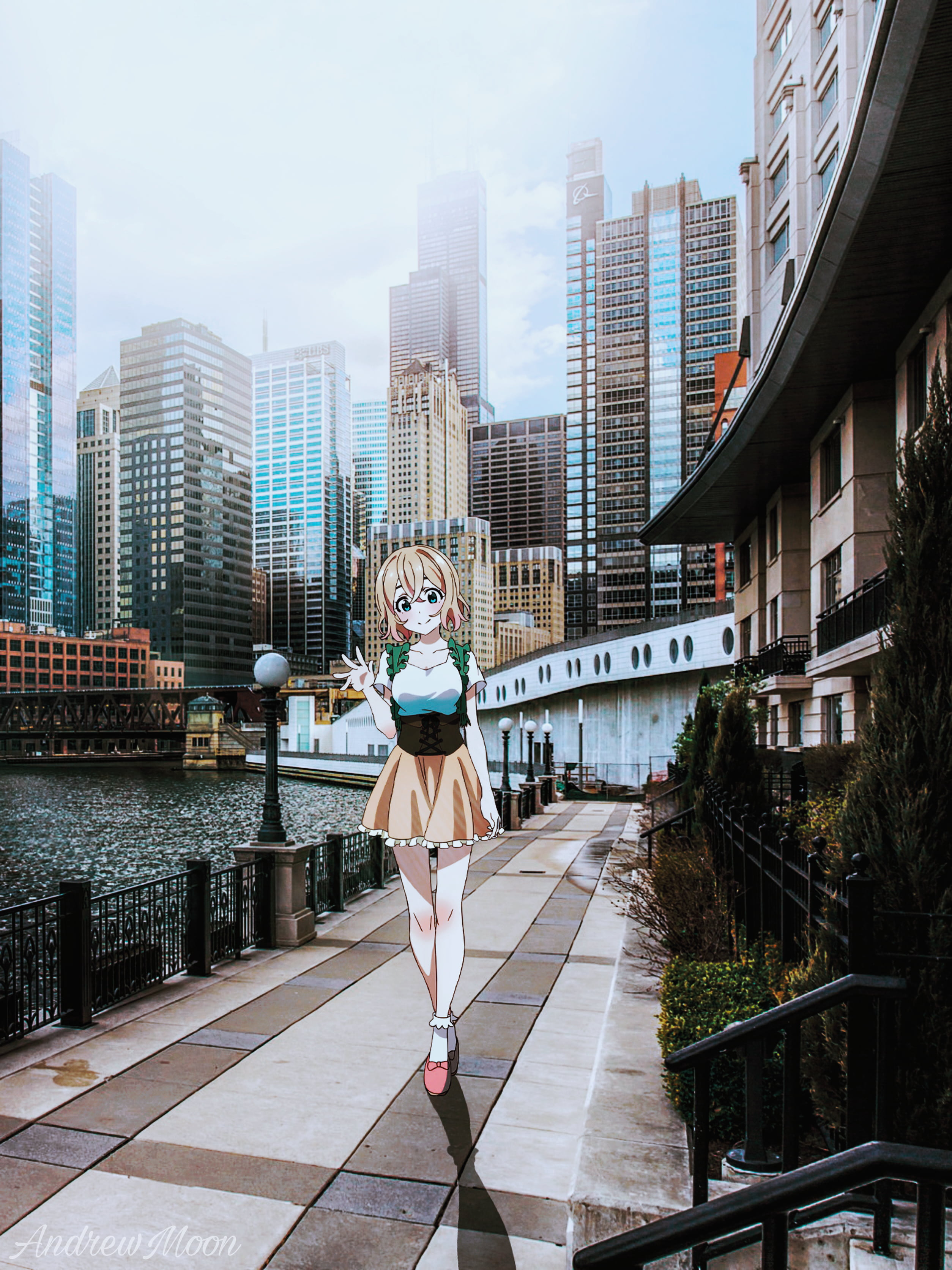 anime, anime girls, cityscape, Kanojo, Okarishimasu (Rent-a-Girlfriend)