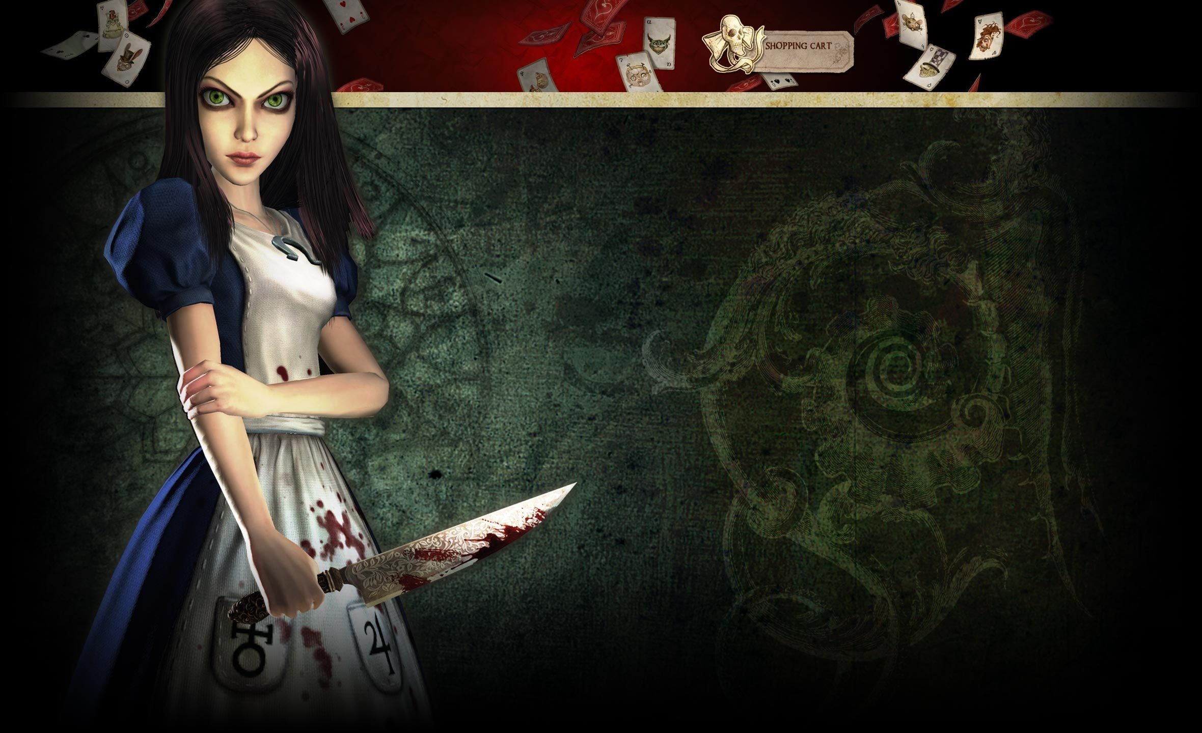 Free Download Hd Wallpaper Women S Black And White Floral Dress Video Games Alice Madness