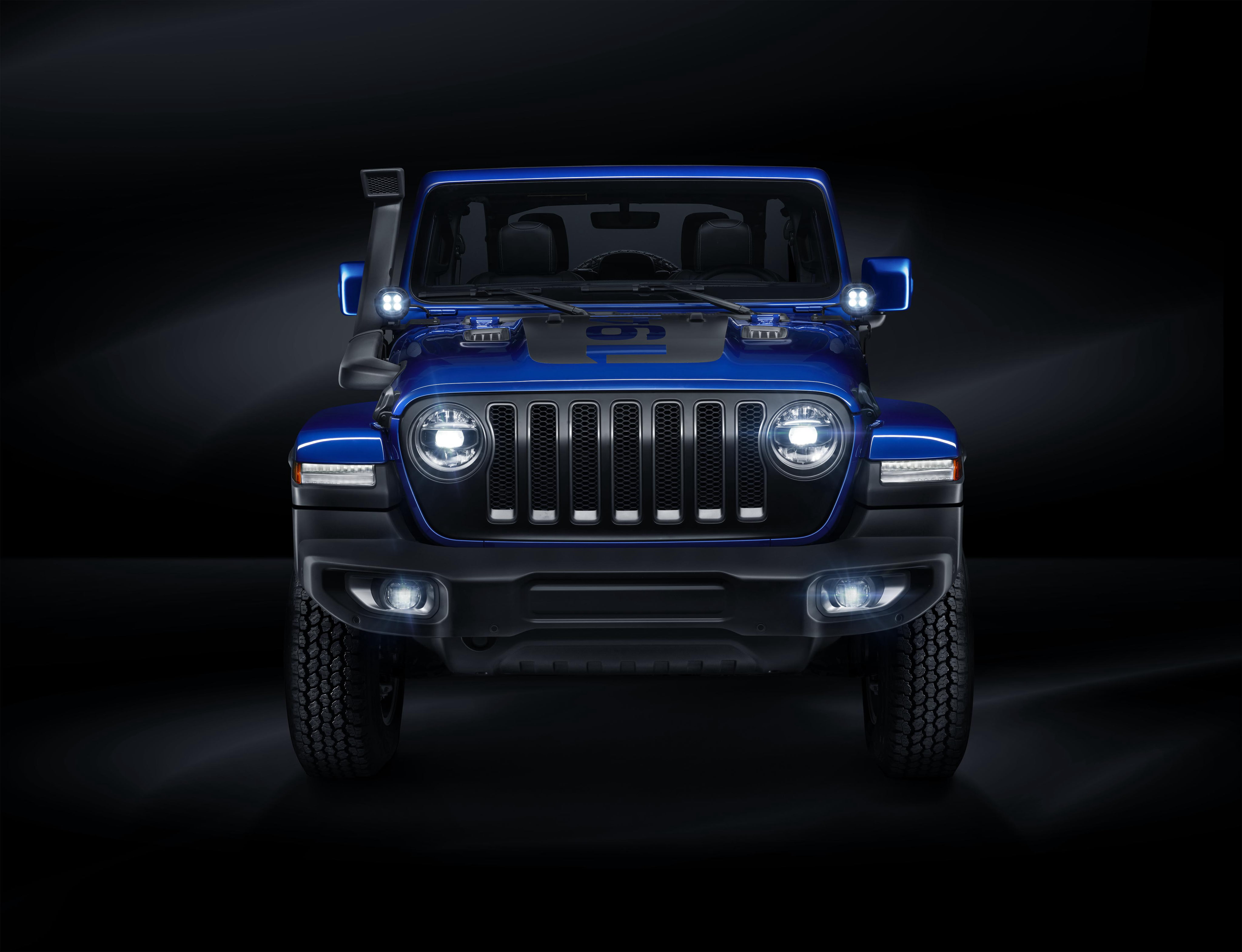 blue and black Jeep Liberty, Jeep Wrangler Unlimited Moparized