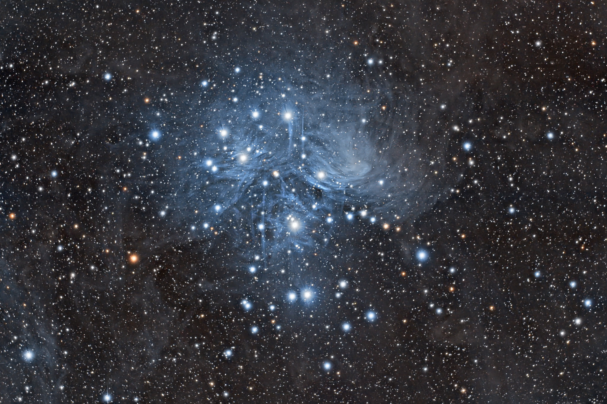 space, The Pleiades, M45, star cluster, in the constellation of Taurus