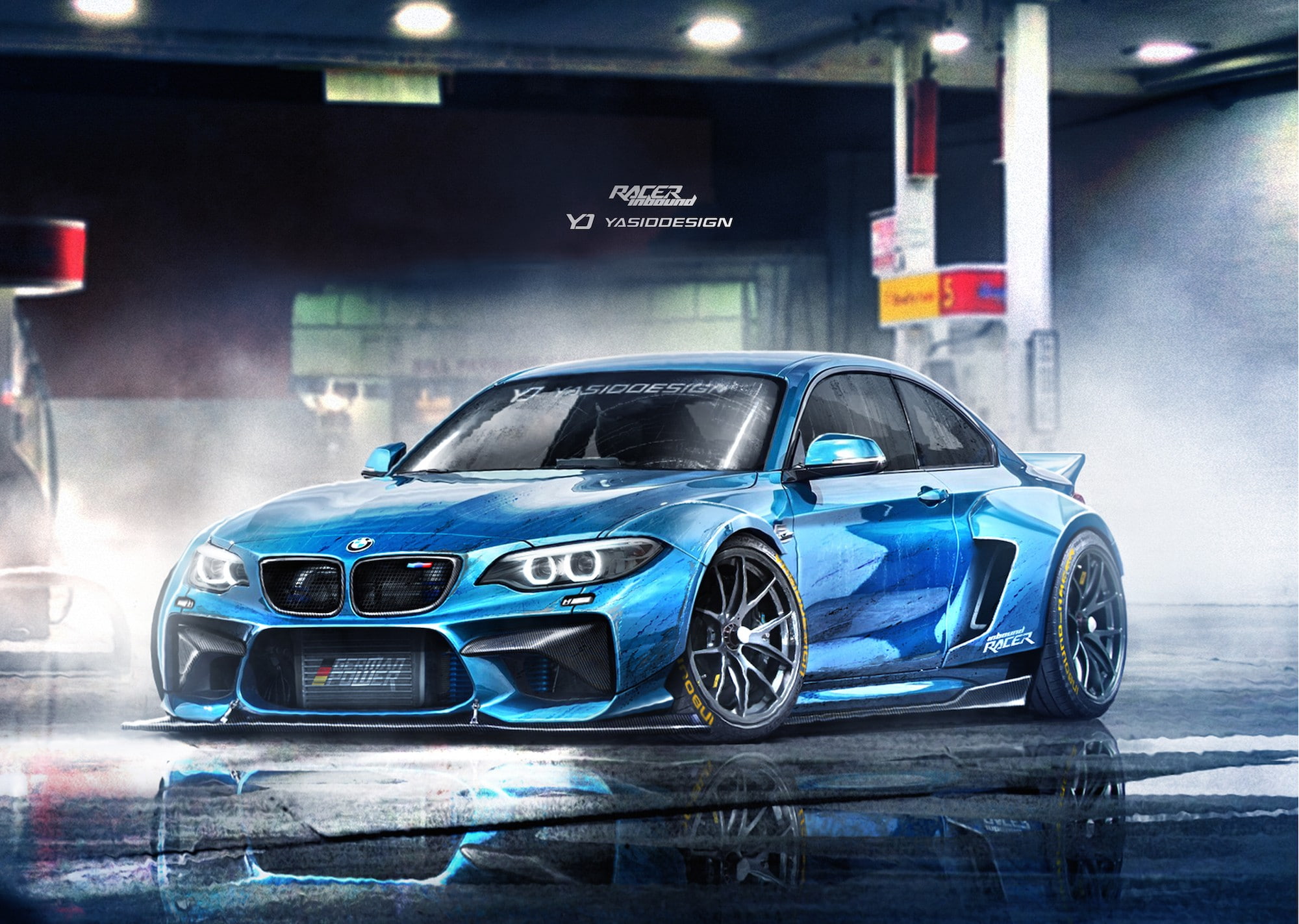 car, render, artwork, BMW M2, YASIDDESIGN