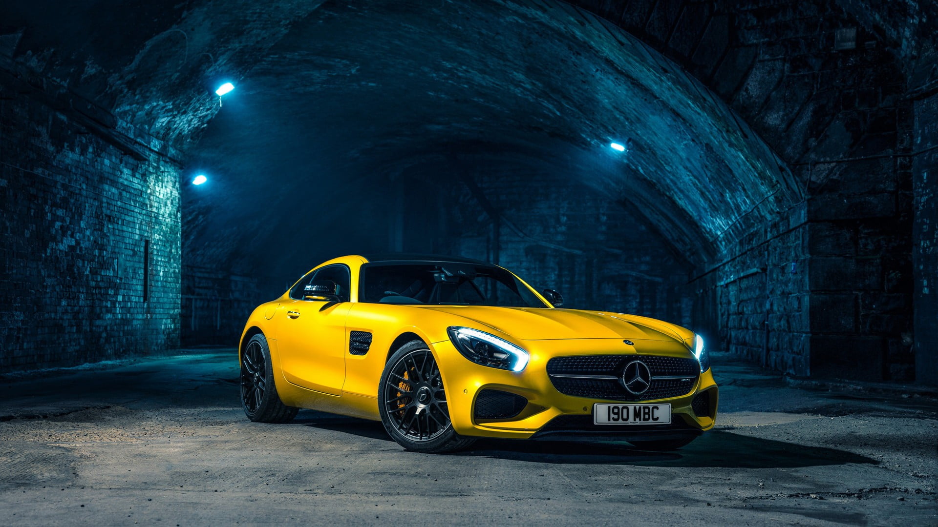 yellow Mercedes-Benz coupe, Mercedes-Benz AMG GT, car, mode of transportation