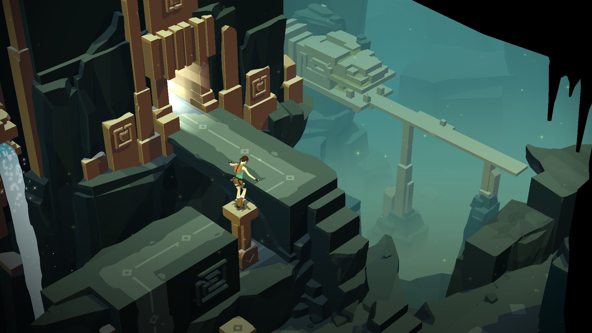 Lara Croft GO, no people, architecture, high angle view, indoors
