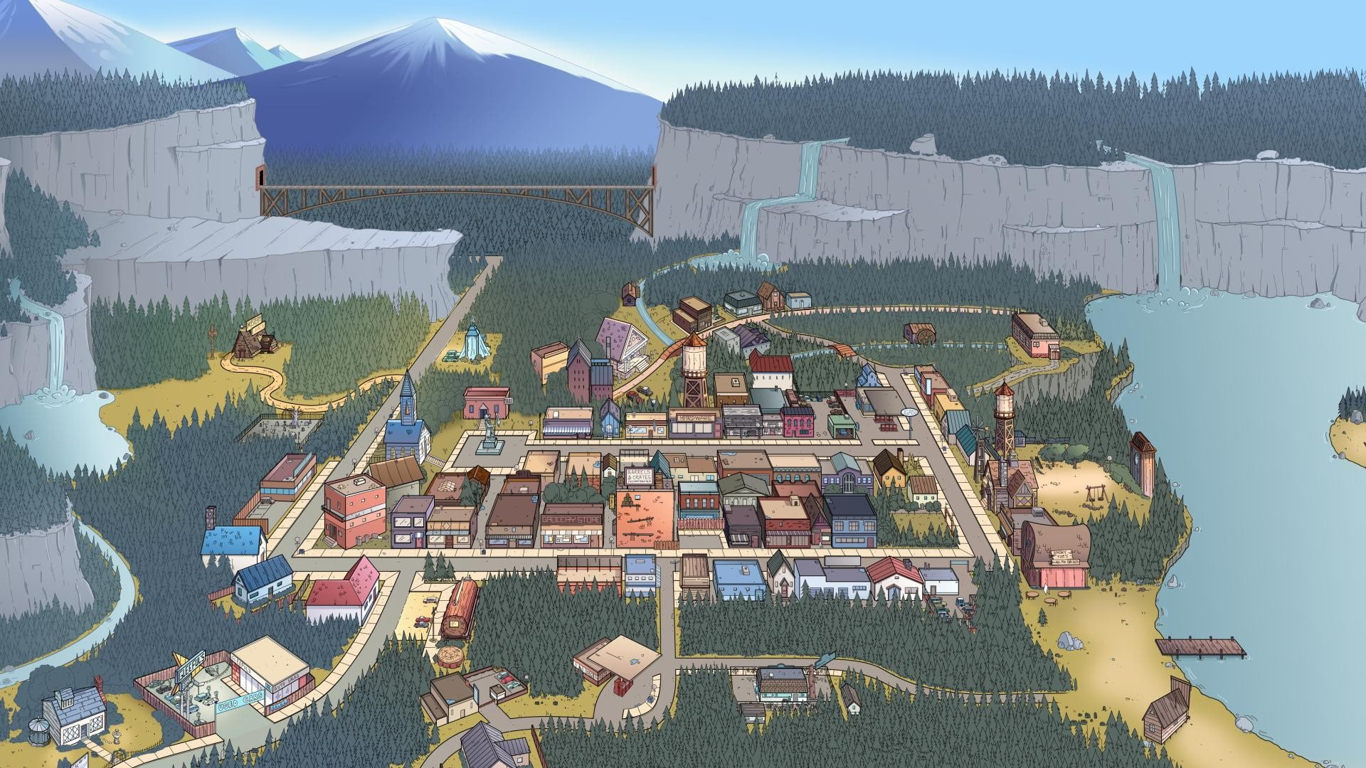 Gravity Falls, architecture, built structure, water, building exterior