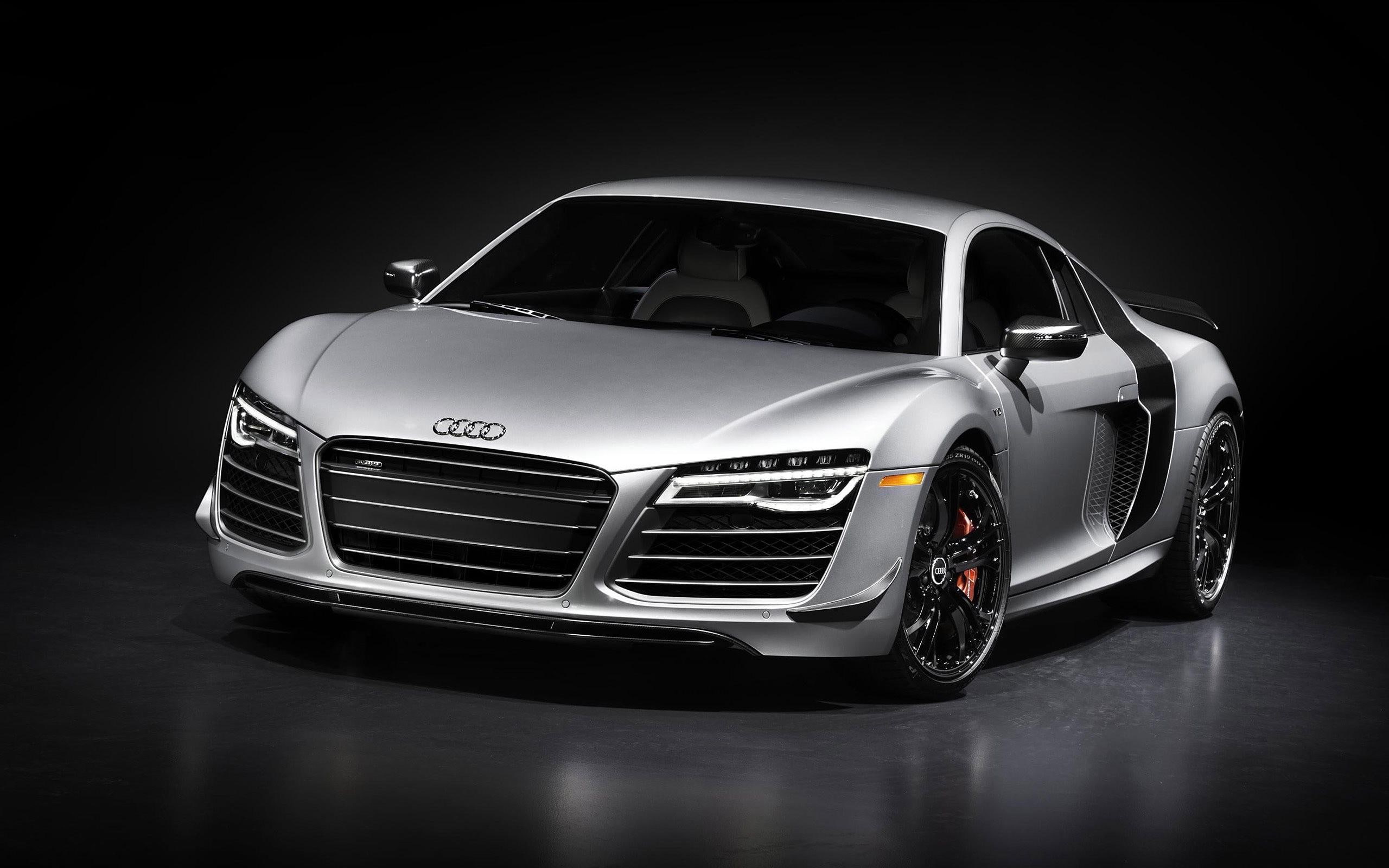 audi r8, silver, front view