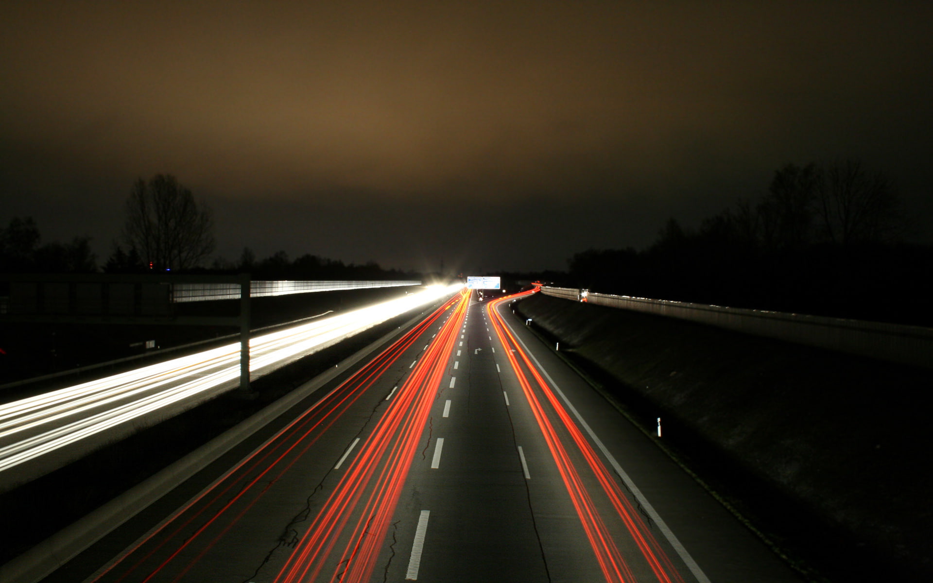 Lights, Night, Autobahn
