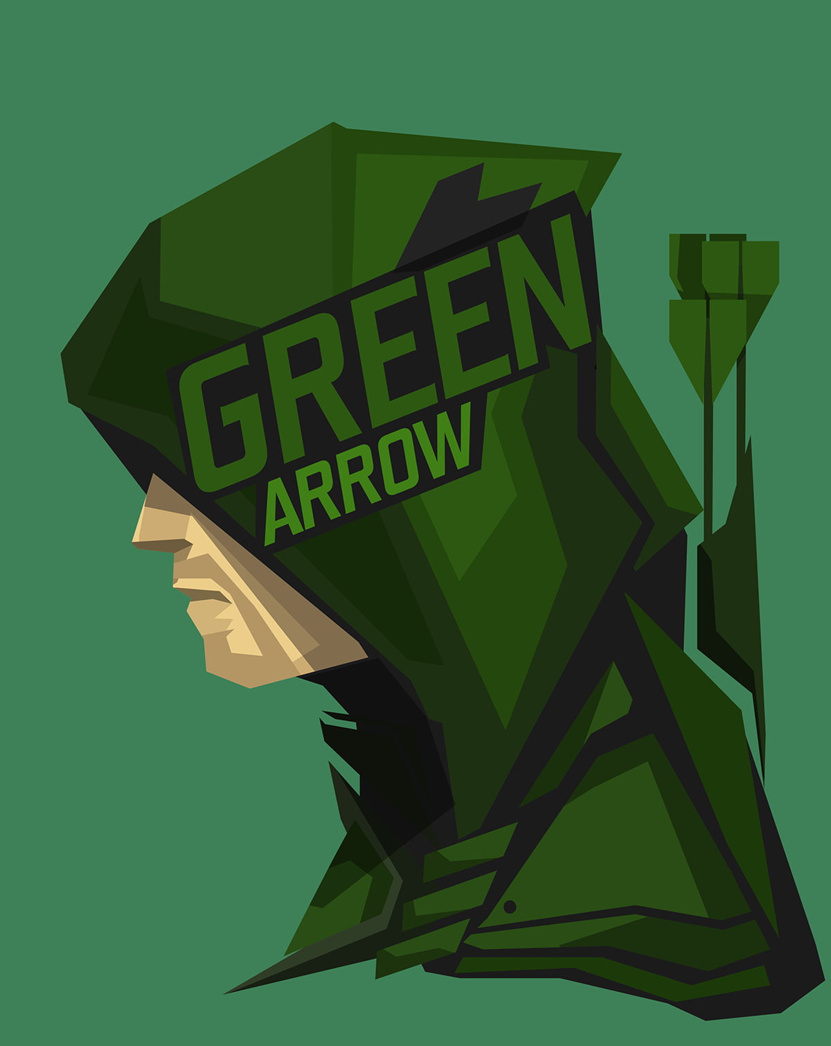 Green Arrow illustration, superhero, DC Comics, green color, sign