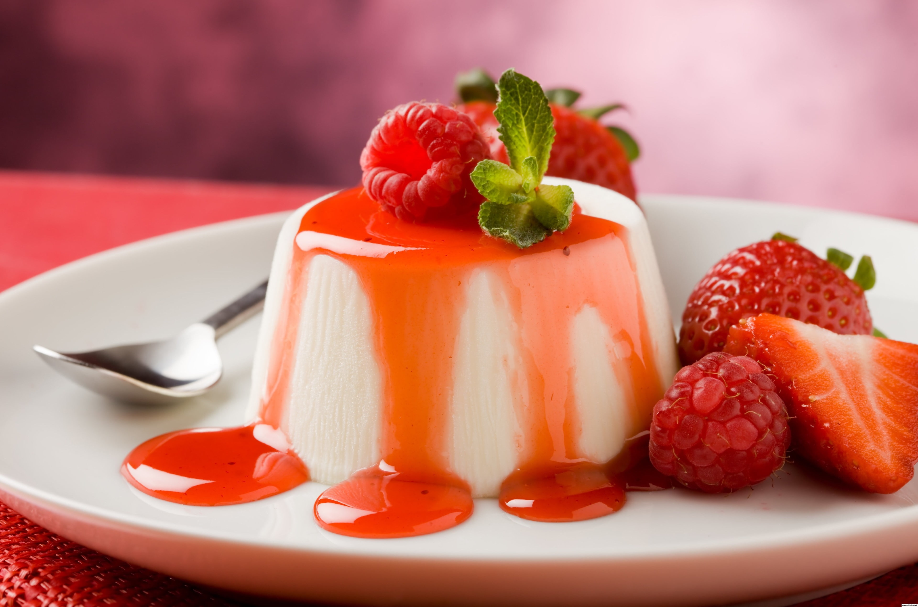 panna cotta 4k high definition widescreen, food and drink, fruit
