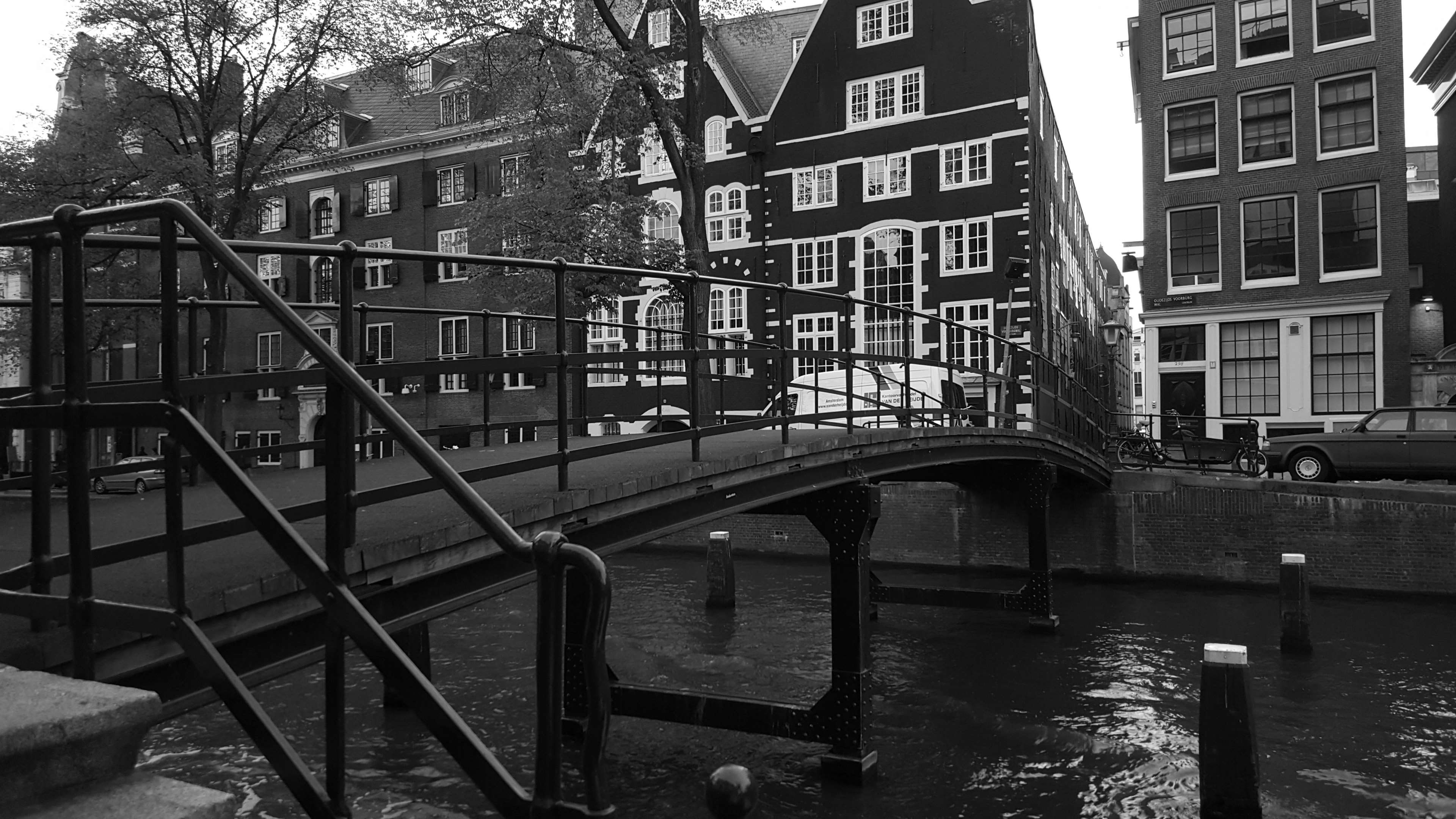 amsterdam, black and white, bridge, canals, city, keizersgracht