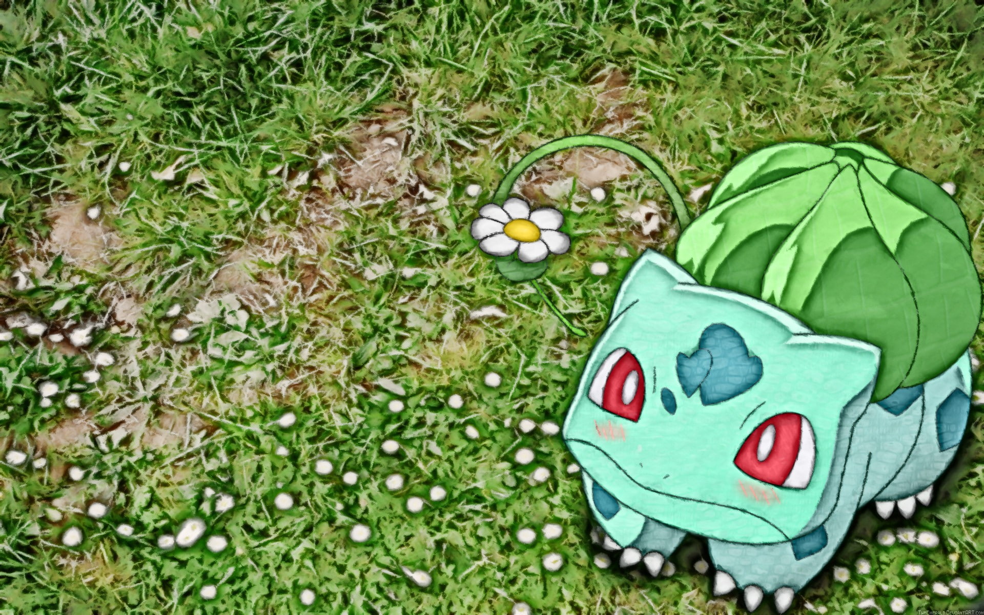 Free download | HD wallpaper: Bulbasaur, grass, flowers, Pokémon, plant ...