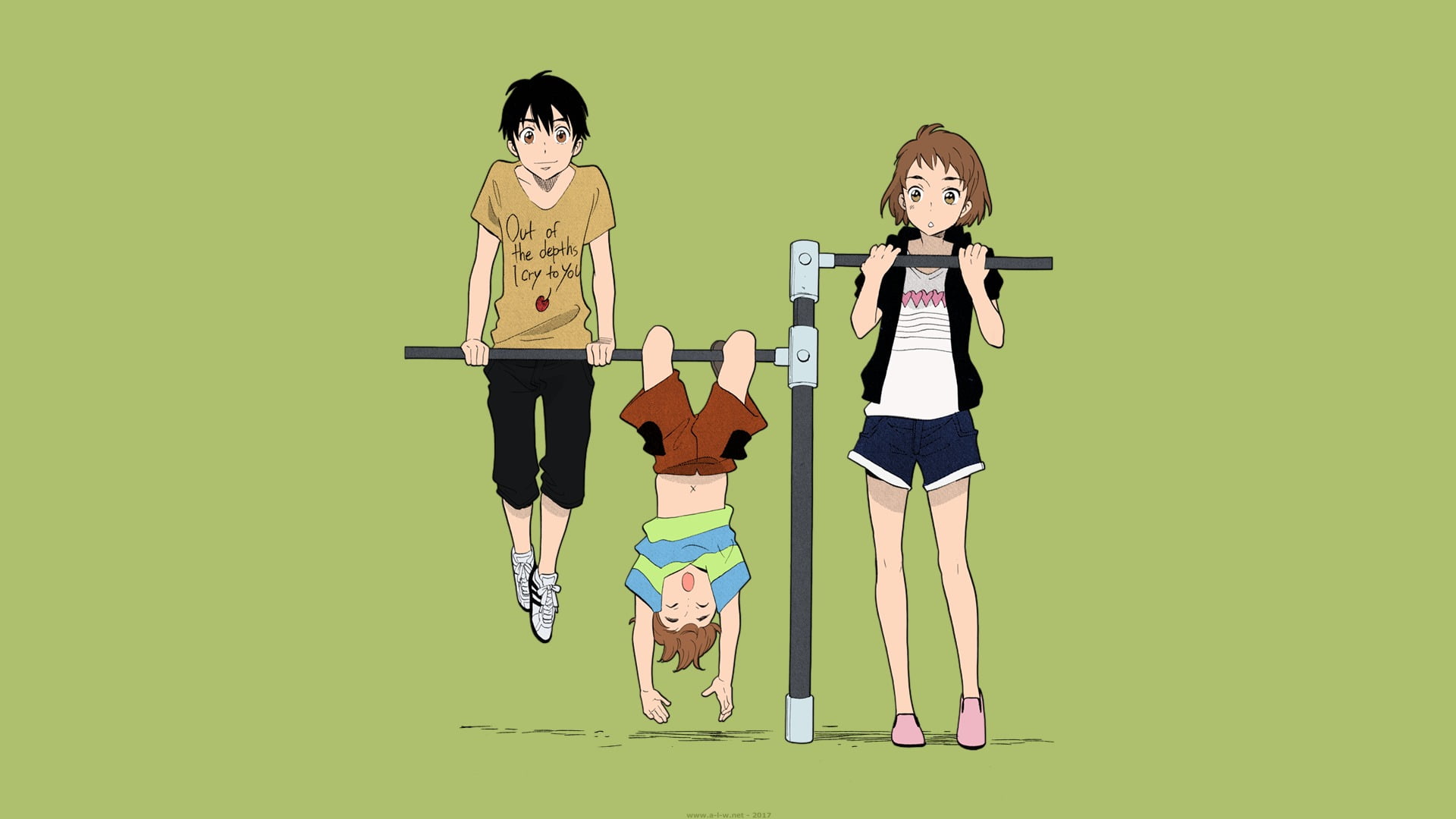 male, female, and child anime character digital wallpaper, Kami-sama ga Uso o Tsuku