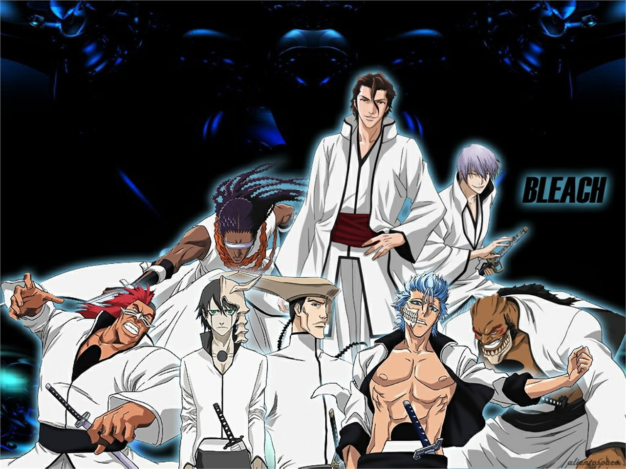 Bleach, Gin Ichimaru, Grimmjow Jaegerjaquez, Kaname Tosen, Sōsuke Aizen