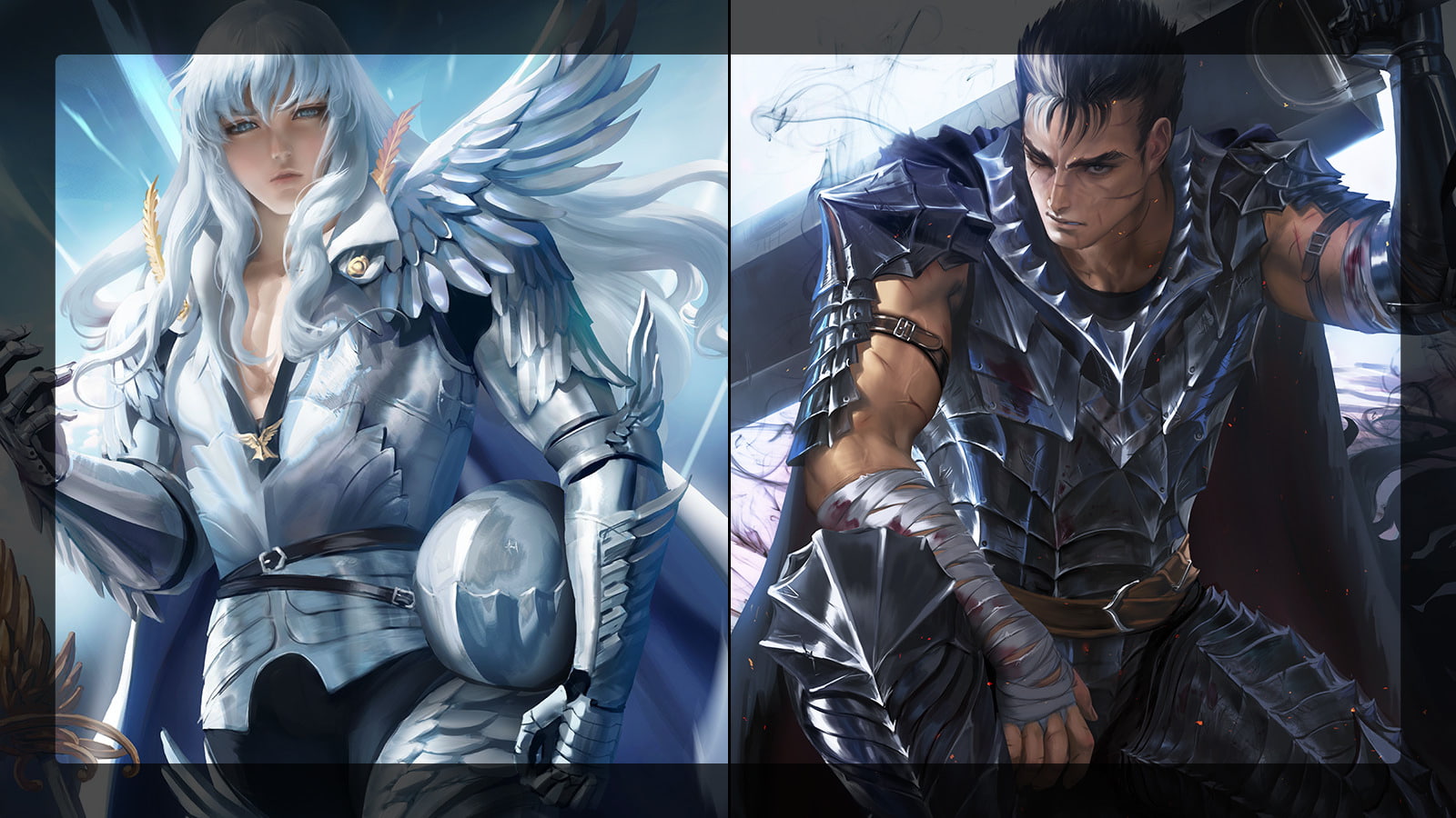 Anime, Berserk, Griffith (Berserk), Guts (Berserk)