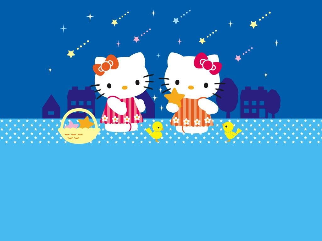 birds bow Hello Kitty Anime Hello Kitty HD Art, cute, night, Dress