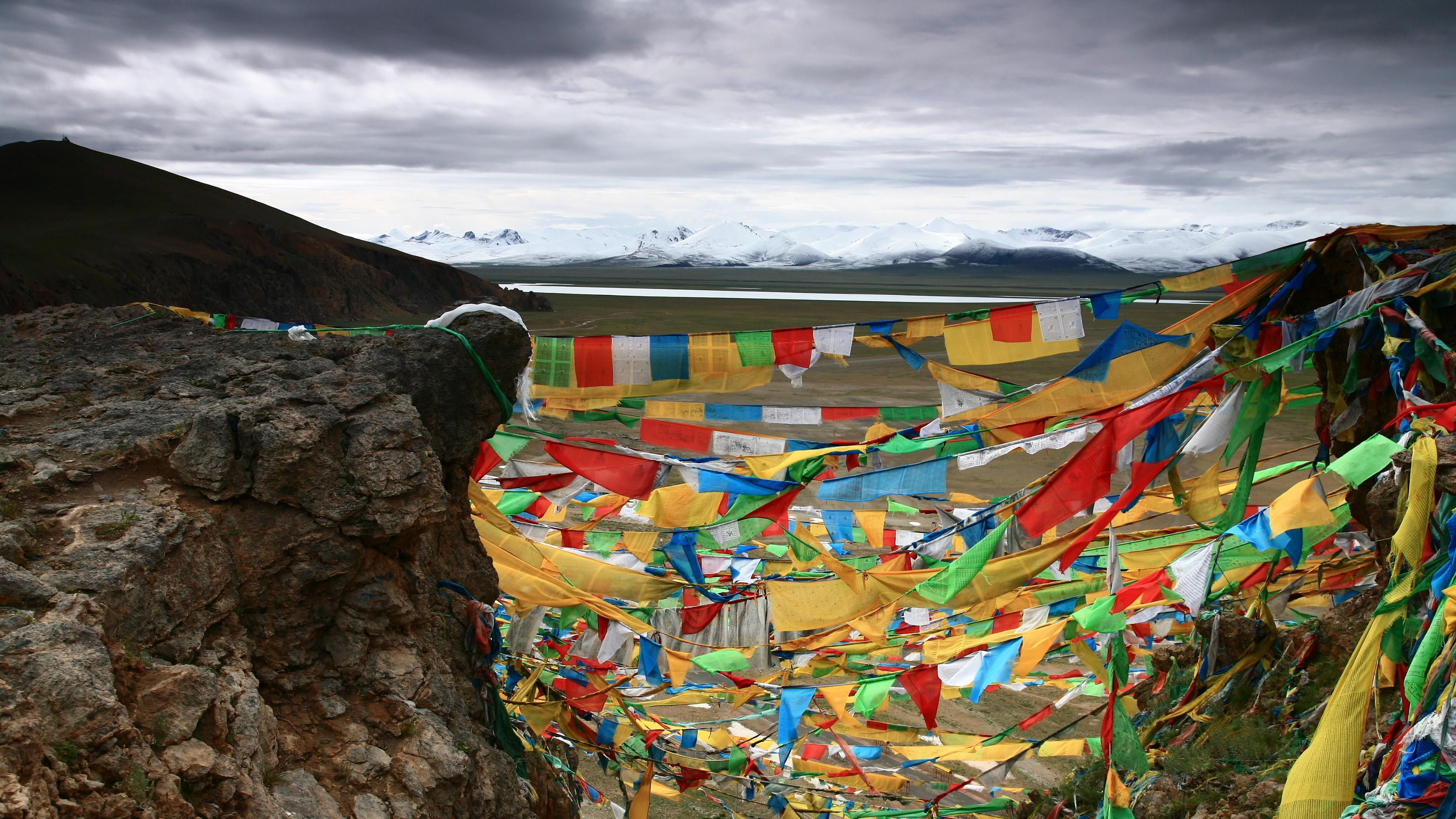 windhorse, flag, prayer flag, tibet, asia, namco, china, damxung
