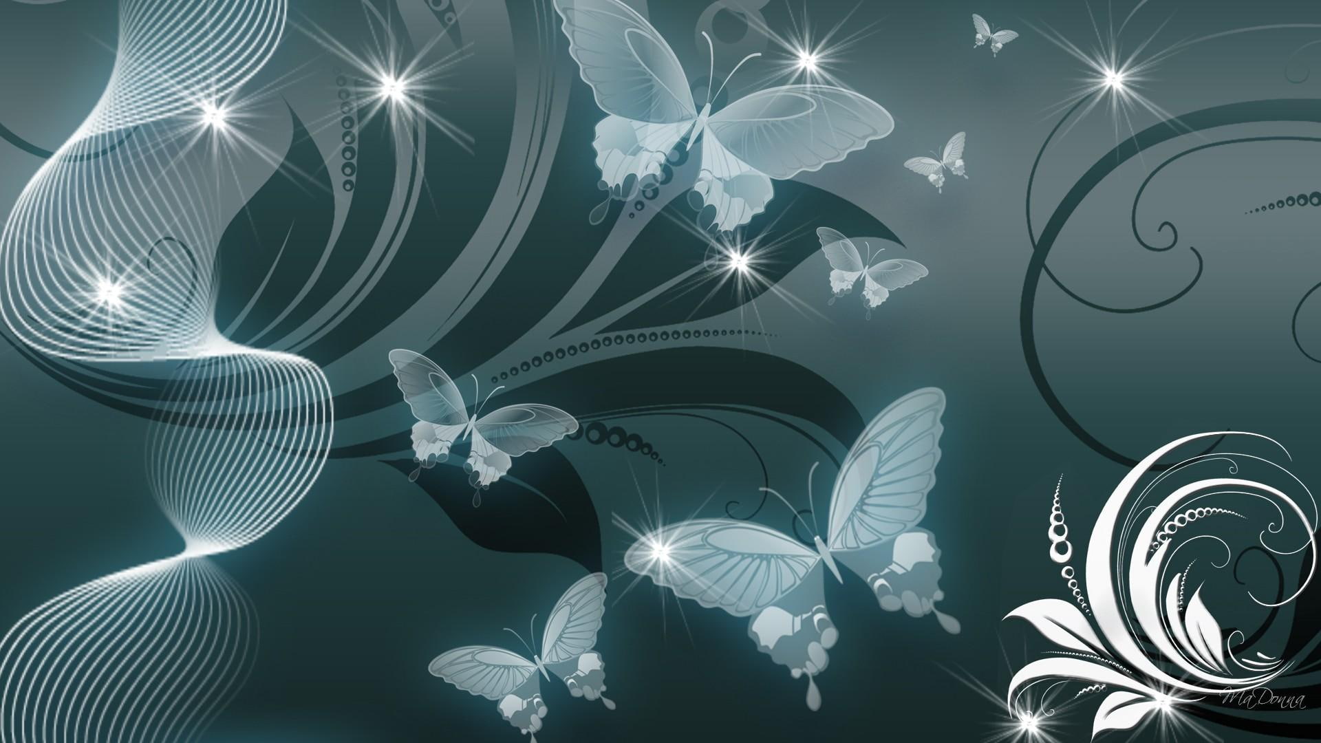Magic Of Butterflies, tealm blue, firefox persona, swirls, stars