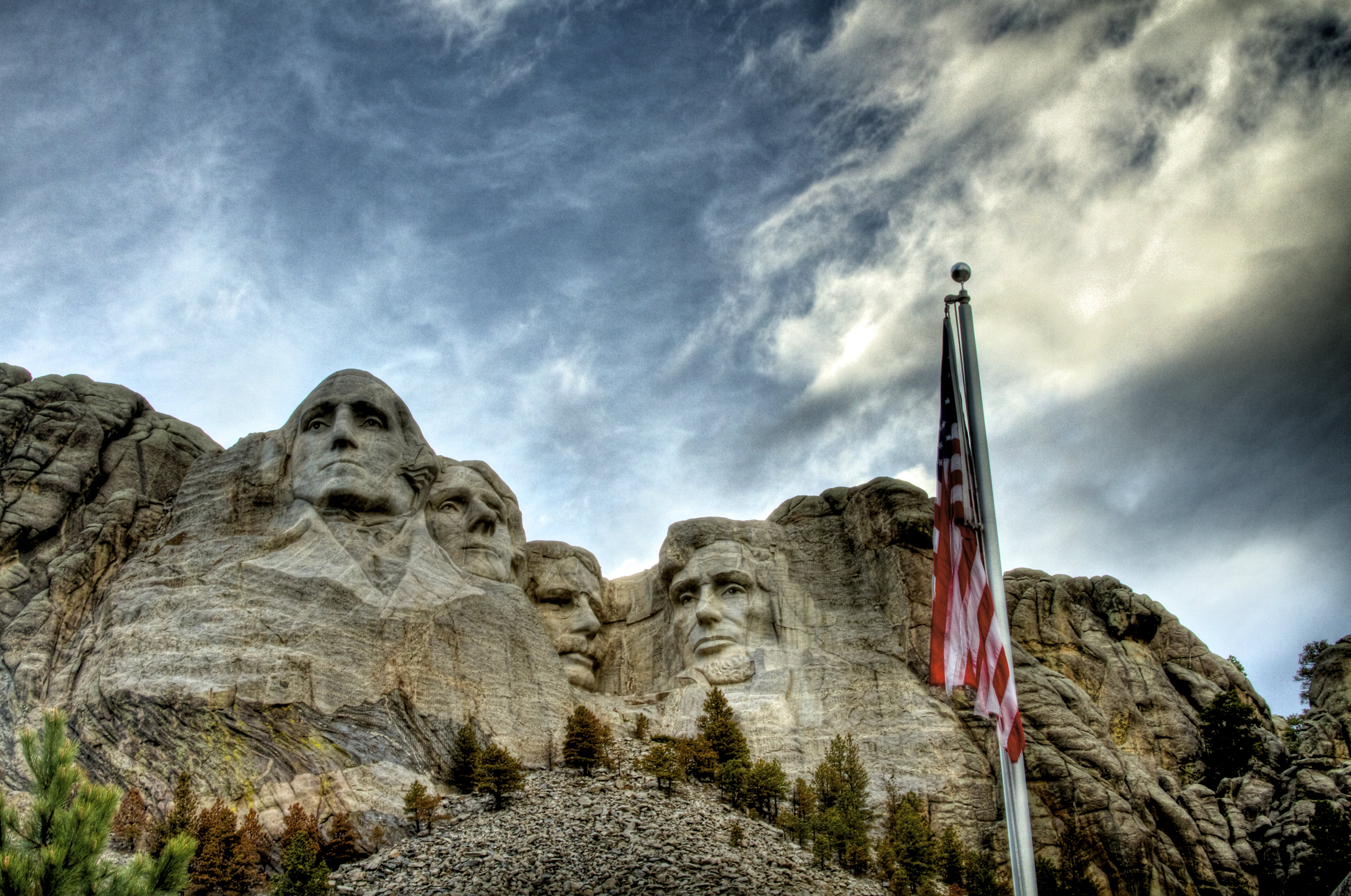 landmark Mount Rushmore photograph, Founding Fathers, HDR, south dakota