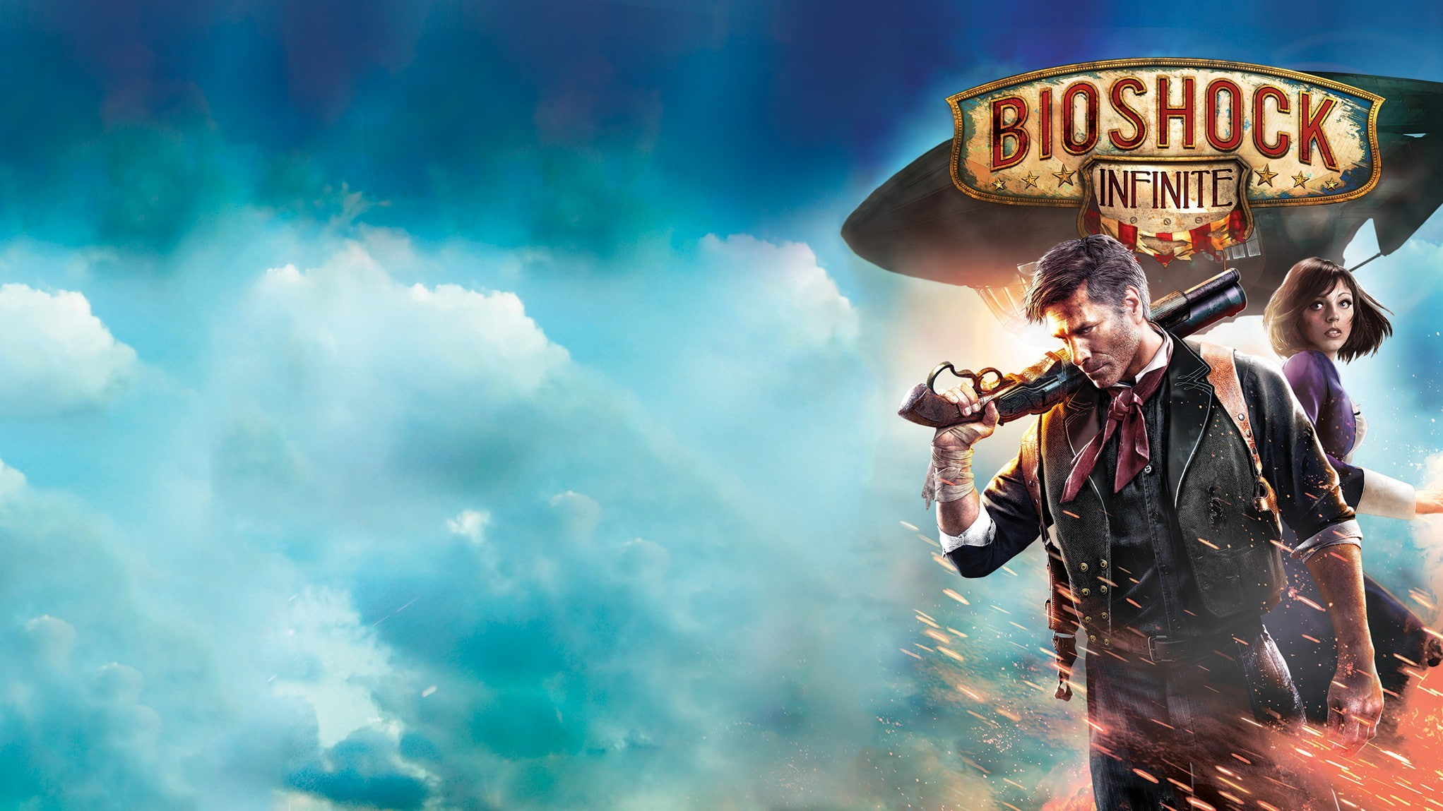 BioShock Infinite, video games, sky, cloud - sky, men, people