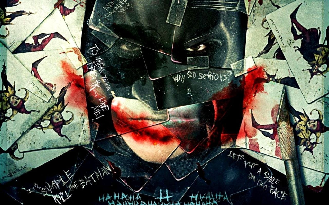 Batman wallpaper, The Dark Knight, artwork, Joker, close-up, no people