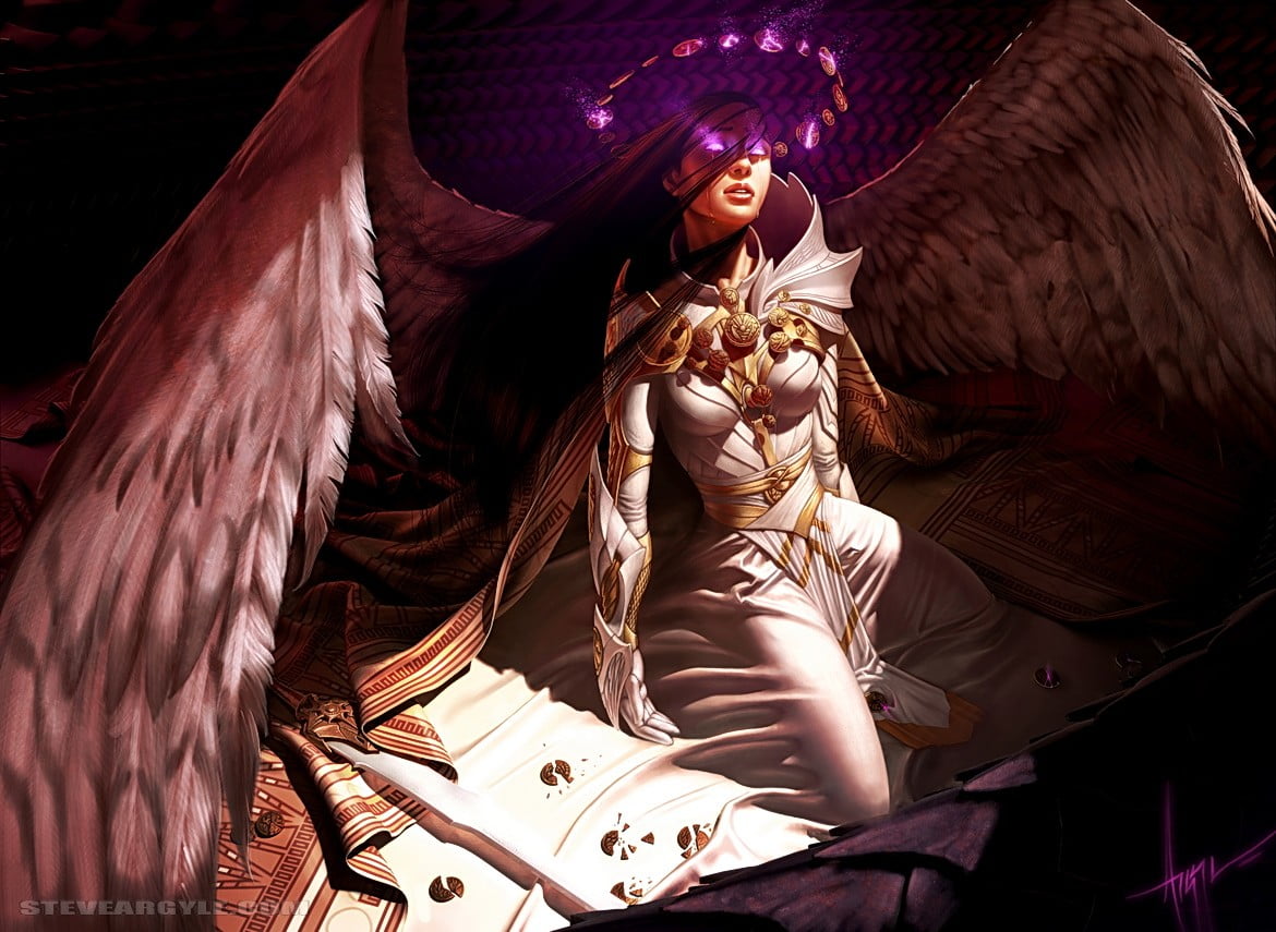 angel illustration, wings, Magic: The Gathering, one person, young adult