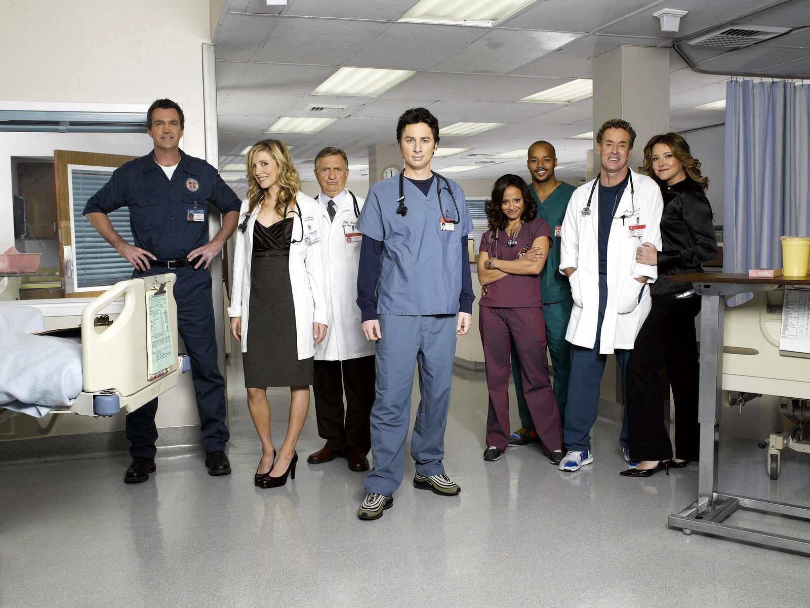 blue medical scrub, scrubs, tv show, actors, doctors, hospital