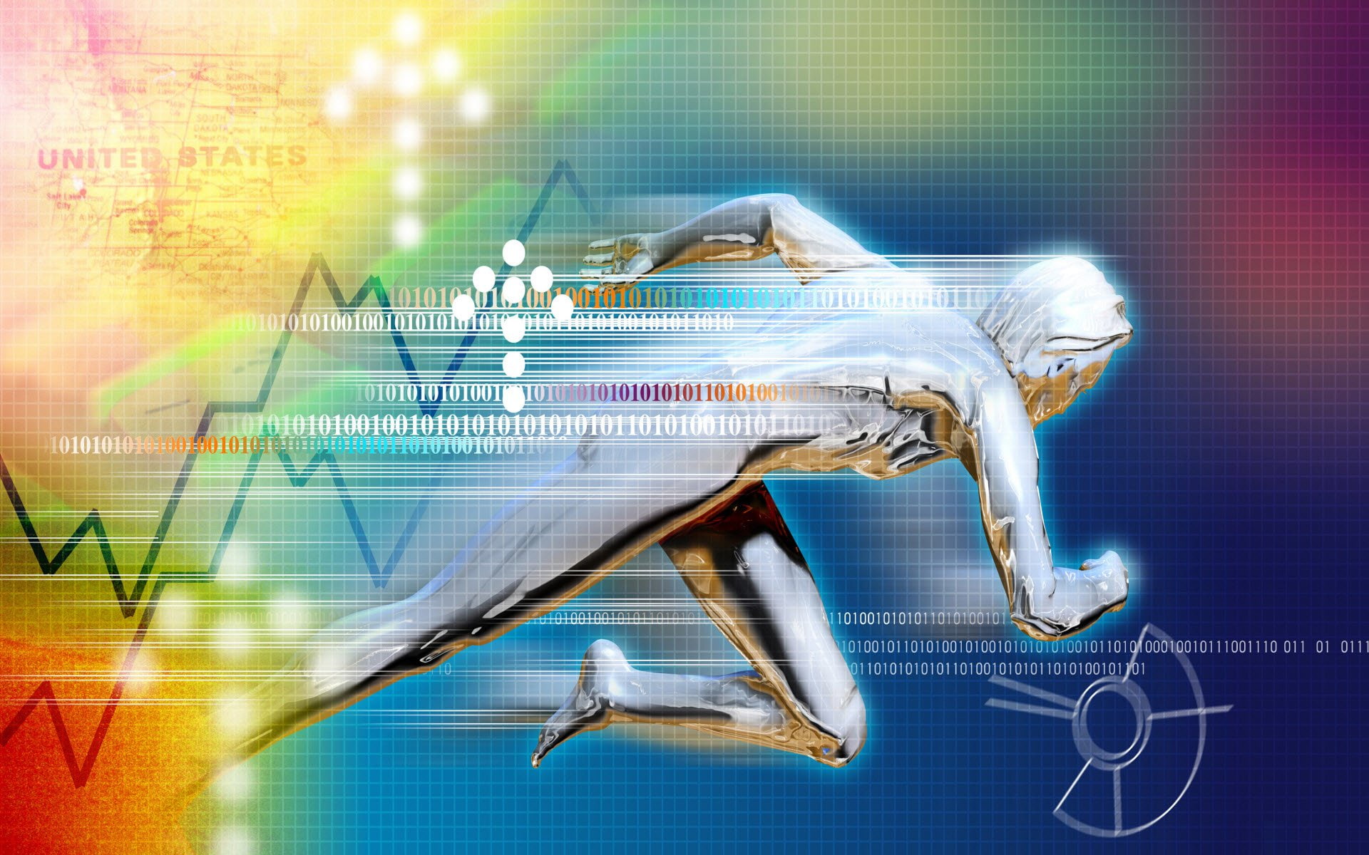 running human clip art, Technology, Binary