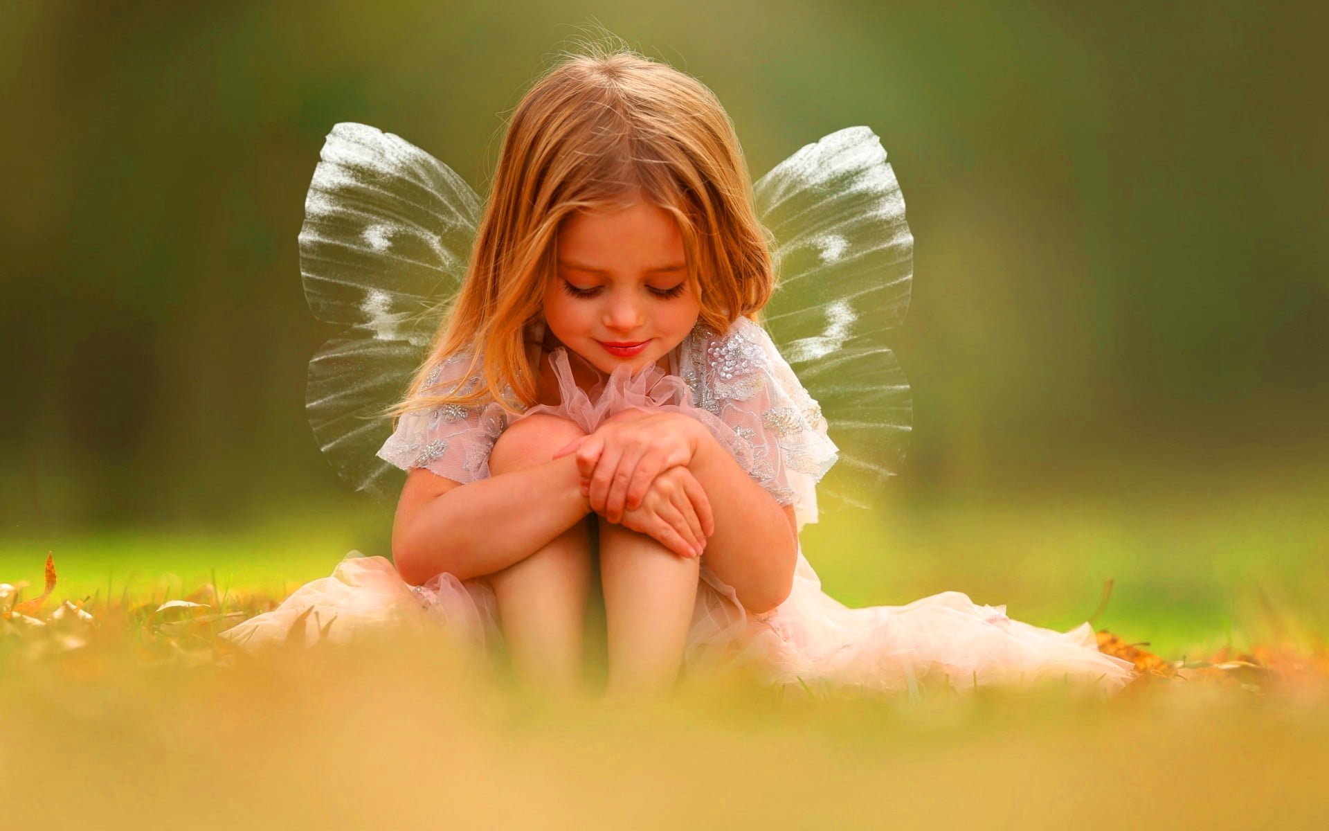 Fairy Wings Girl, white fairy wings, Baby, cute, childhood, one person