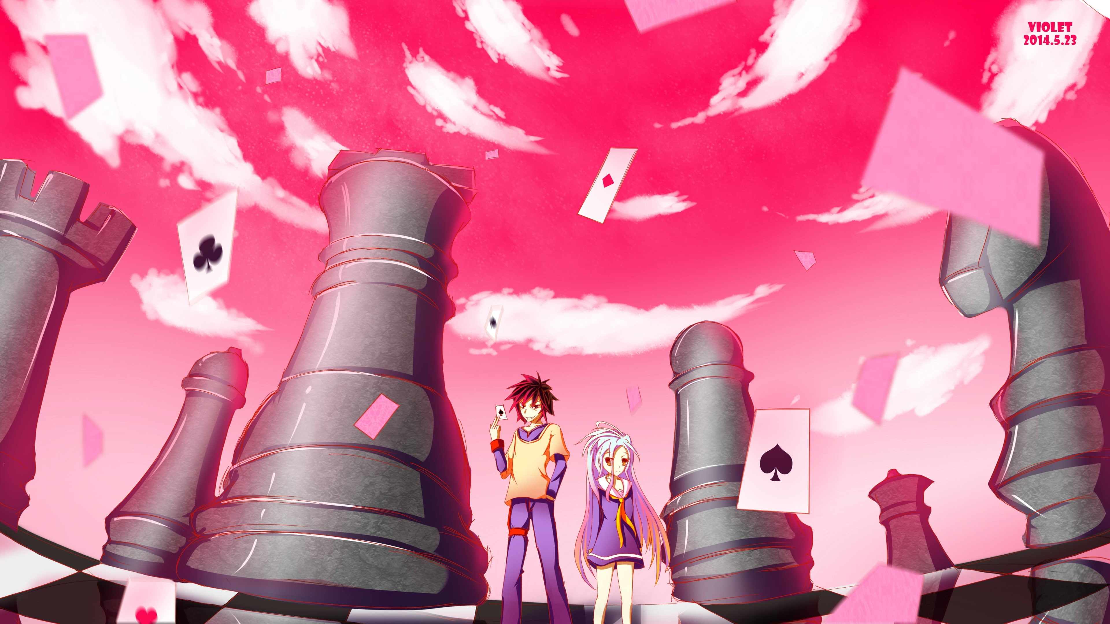 no game no life 4k  high resolution, indoors, pink color, no people