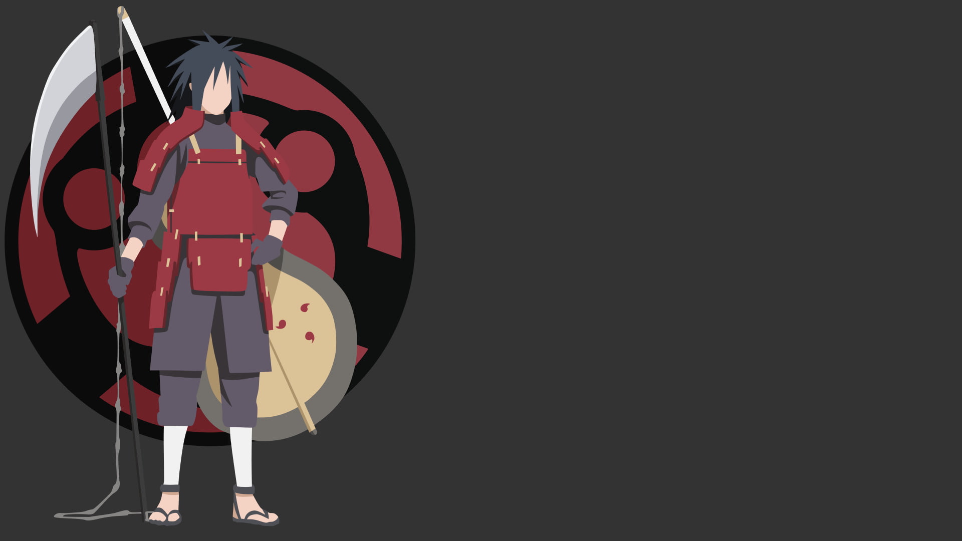 Anime, Naruto, Madara Uchiha, Minimalist